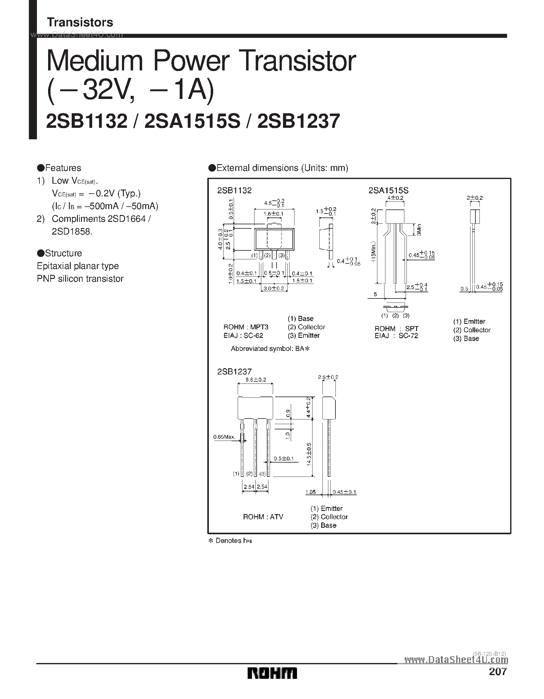Даташит B1237 - Search -----> 2SB1237 страница 1