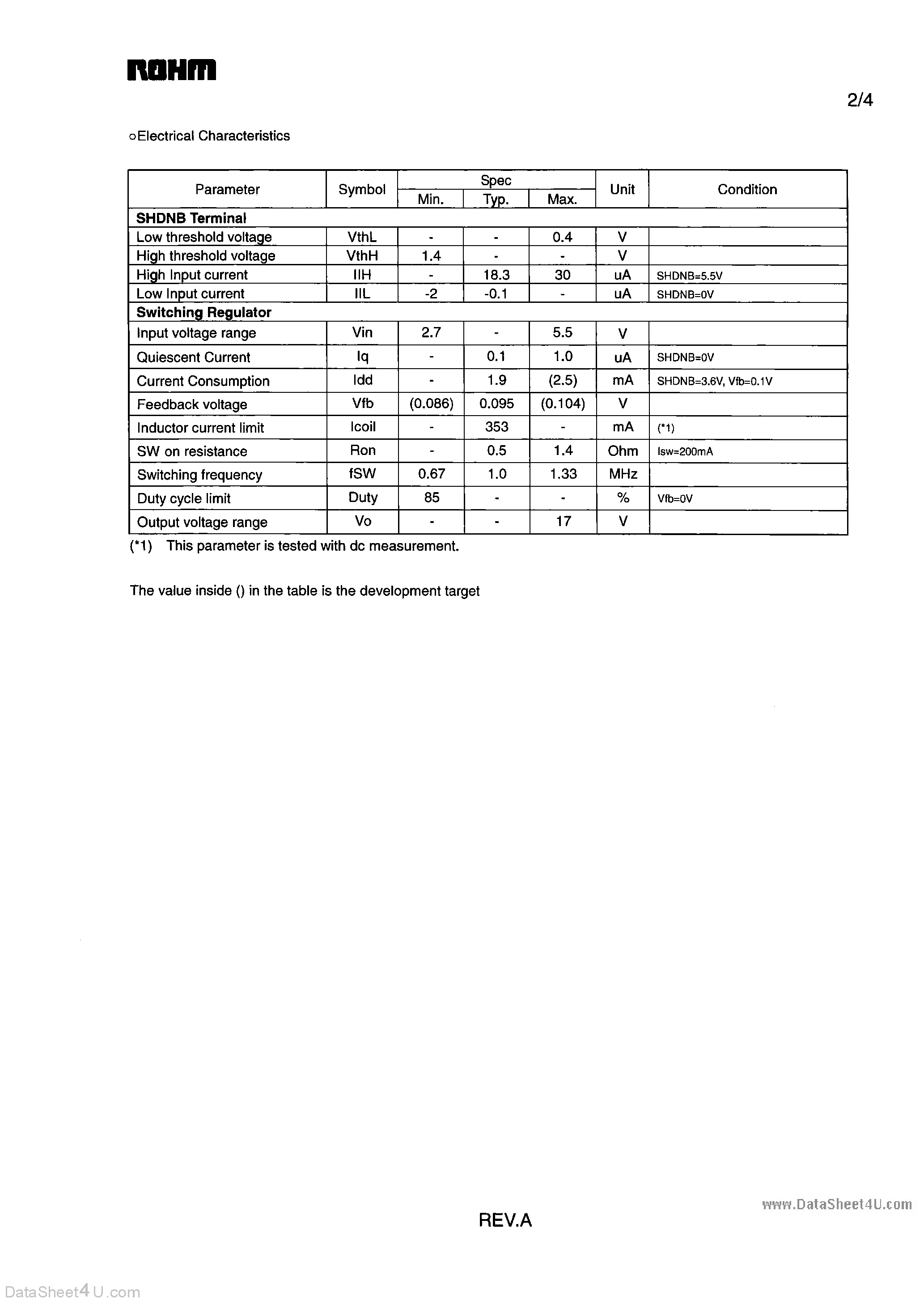Даташит BD1937G - Step-up DC/DC converter for mobile phone страница 2