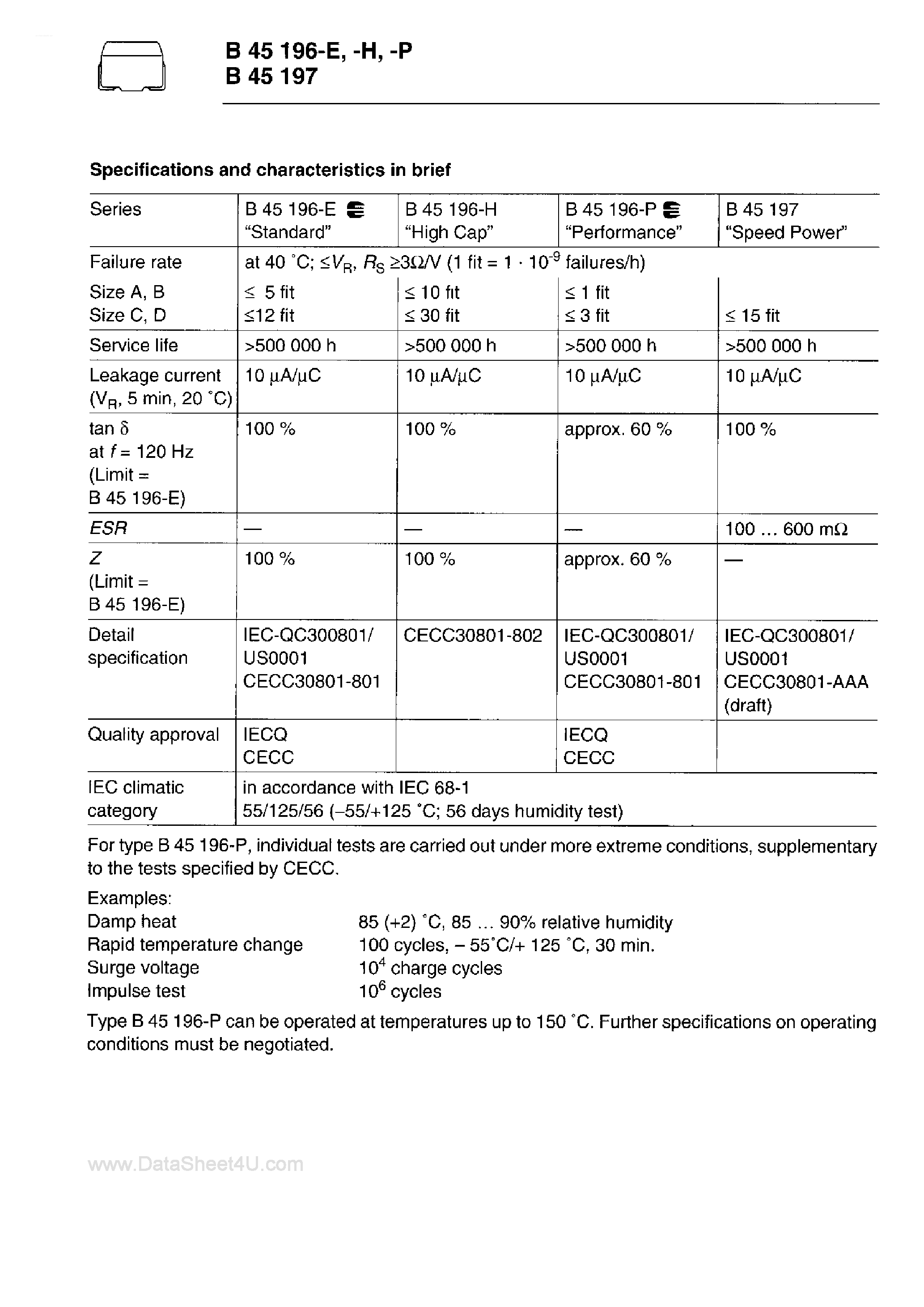 Datasheet B45196 - (B45196 / B45197) Chip Capacitors page 2