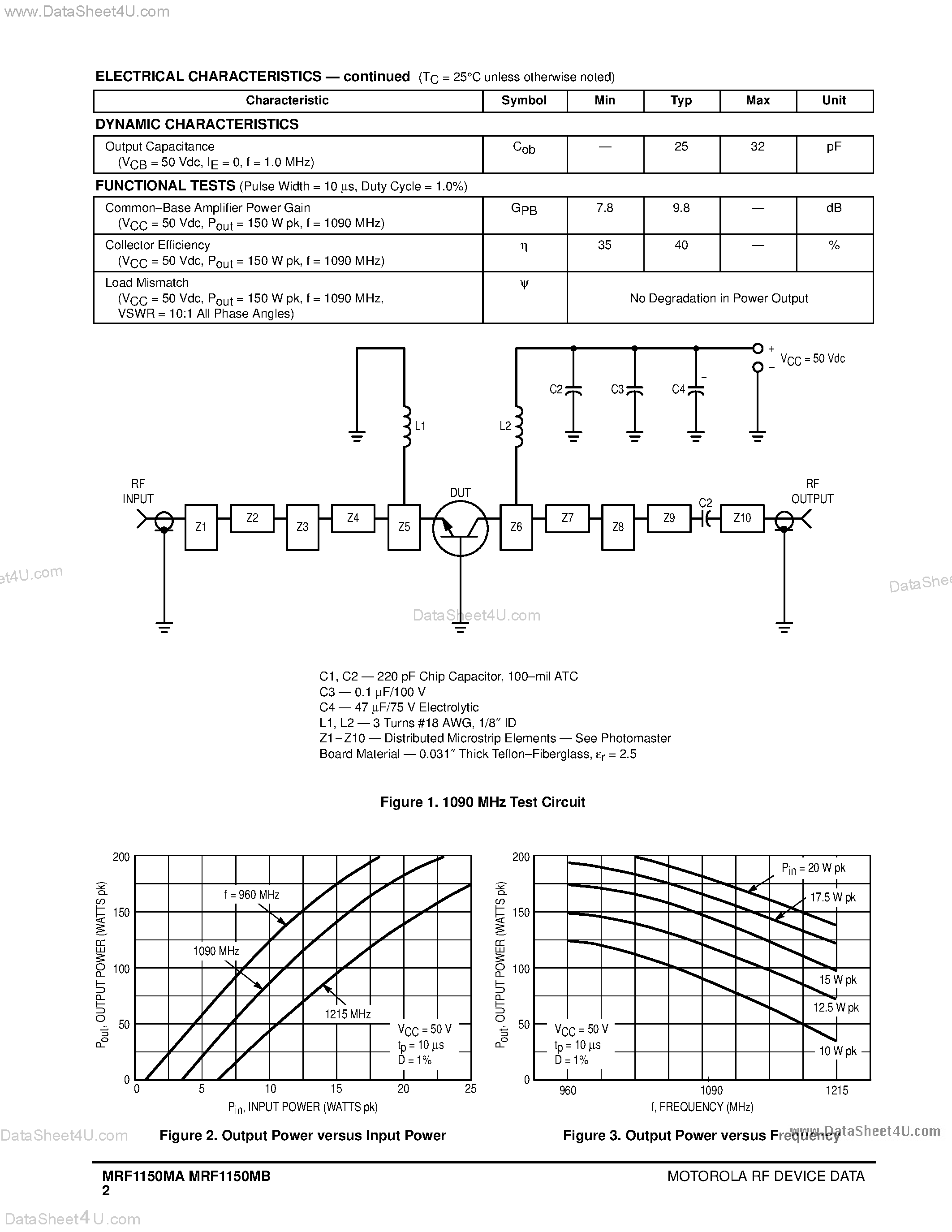 Datasheet MRF1150MA - (MRF1150MA/B) MICROWAVE POWER TRANSISTORS page 2