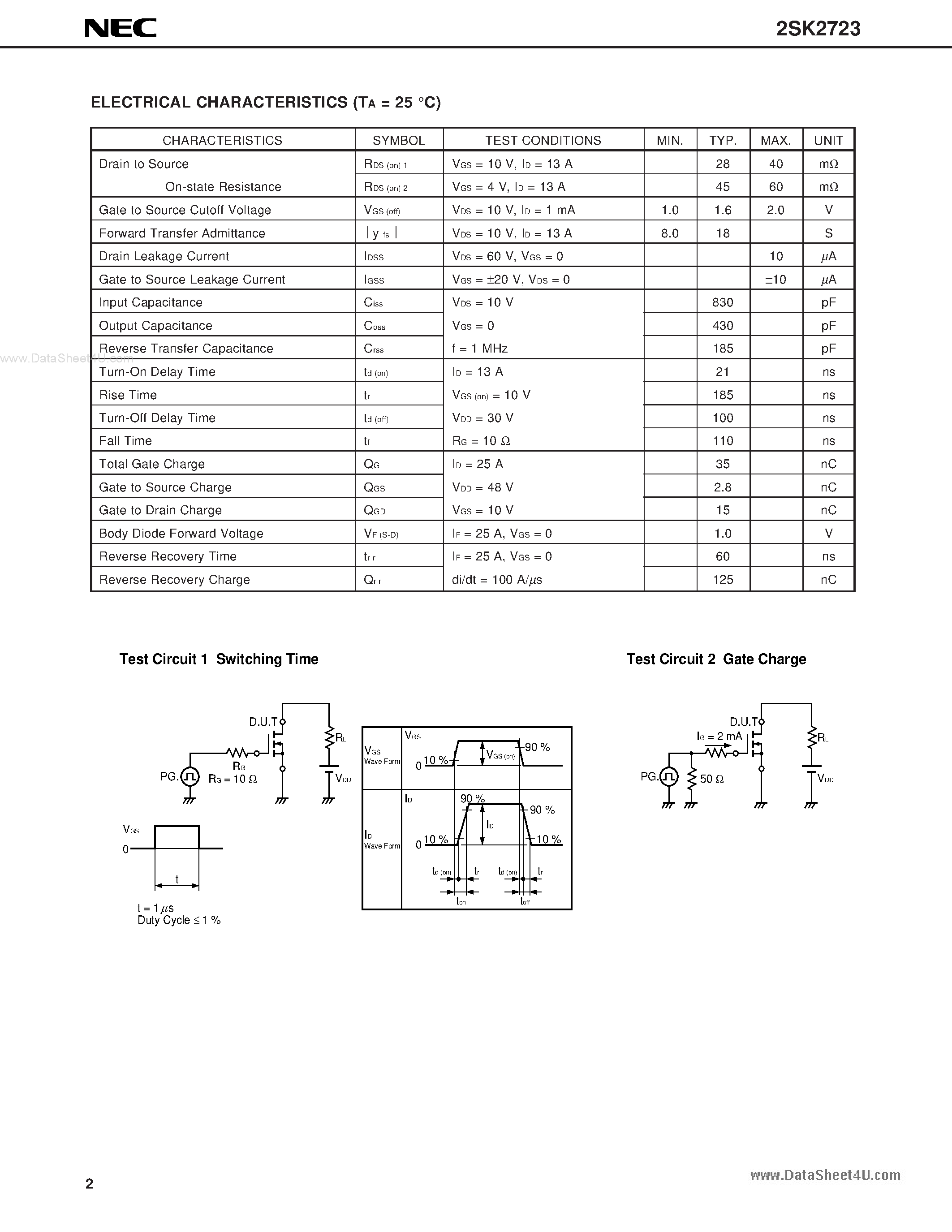Даташит на микросхему K2723 страница 2 Даташит K2723 - Search -----> 2SK2723 страница 2
