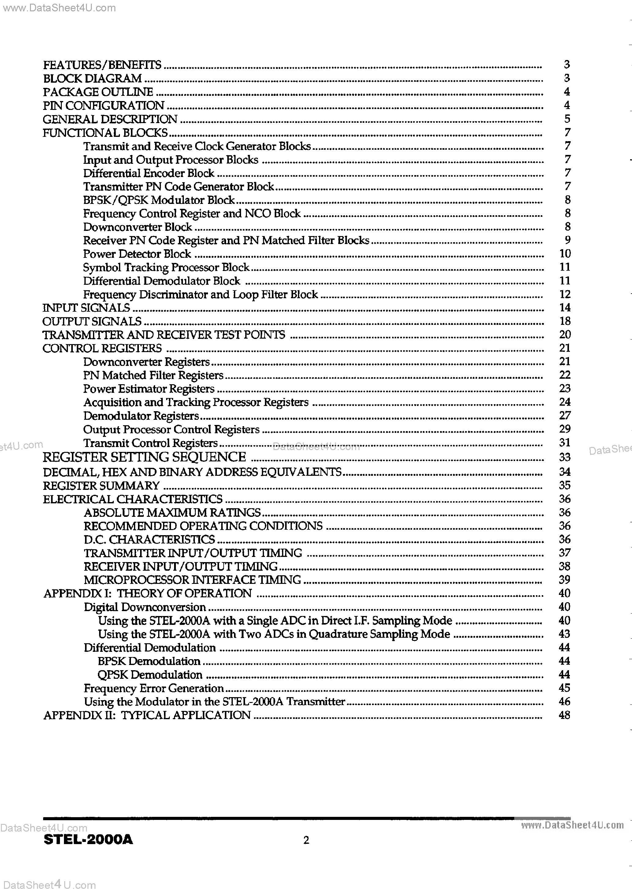 Datasheet STEL-2000A - Burst Processor page 2