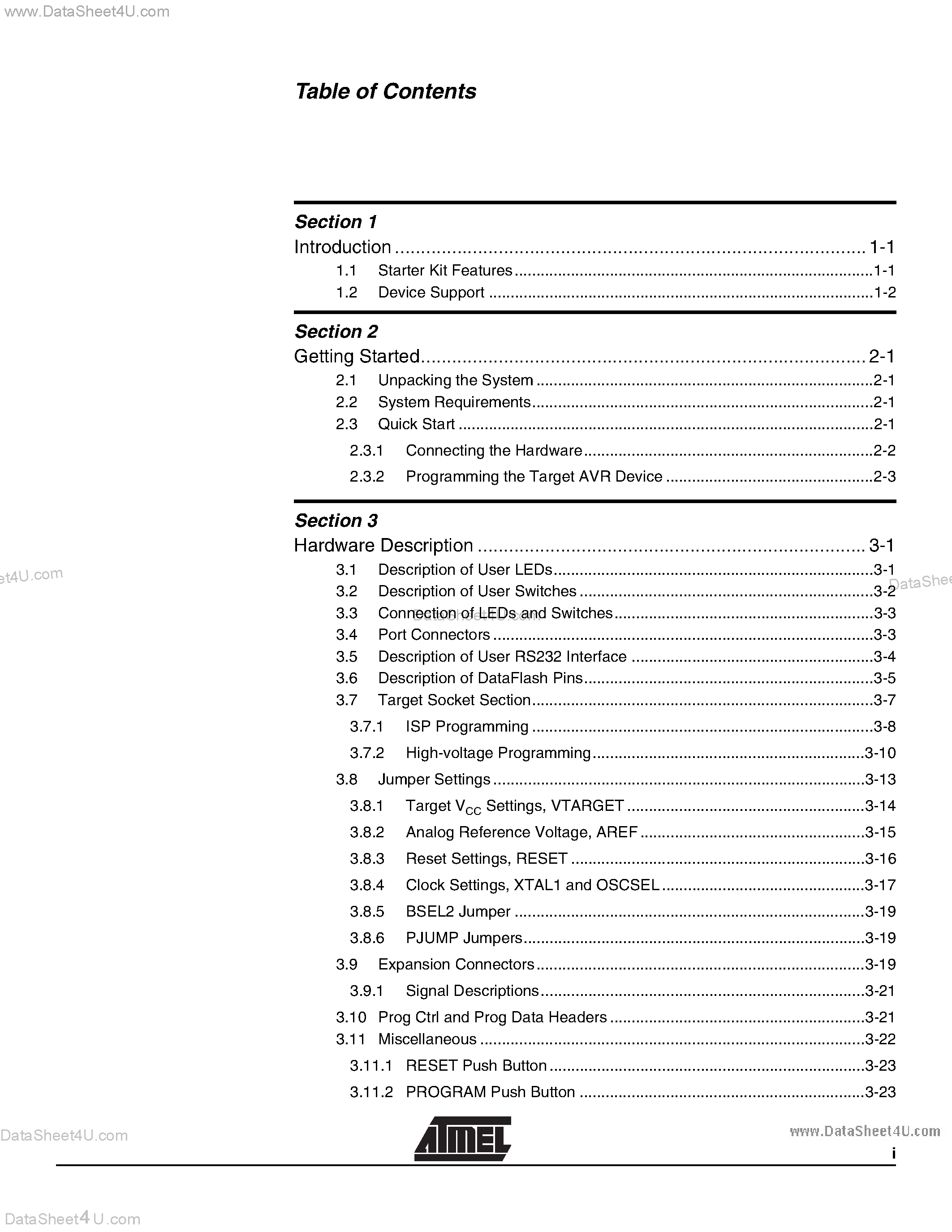 Datasheet STK500 page 2 Datasheet STK500 - Avr Professional Dev System page 2