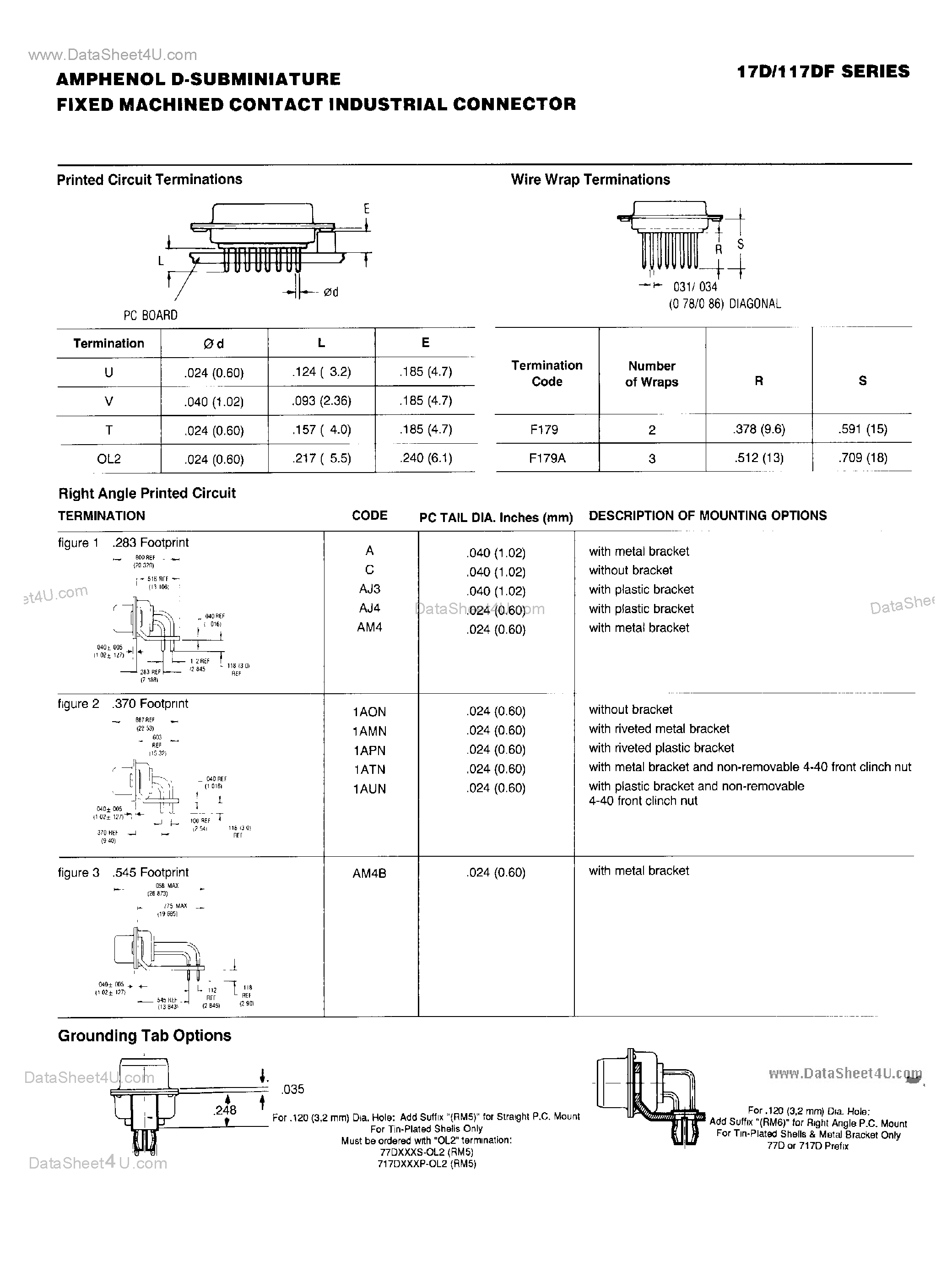 Даташит 17D-A-x-xx-x - (17D Series) CONNECTOR страница 2