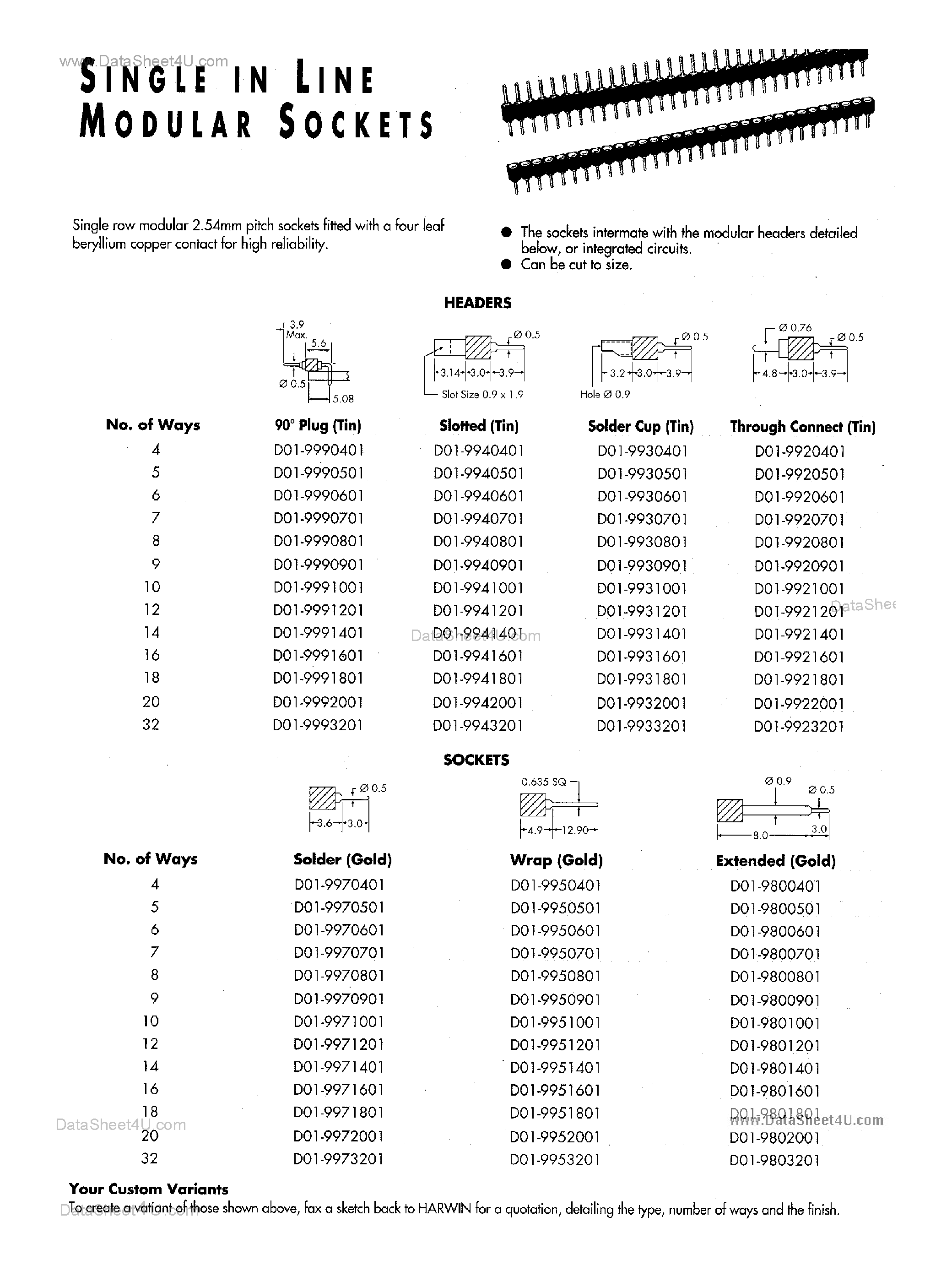 Datasheet D01-98xxxxx page 1 Datasheet D01-98xxxxx - HEADER CONNECTOR page 1