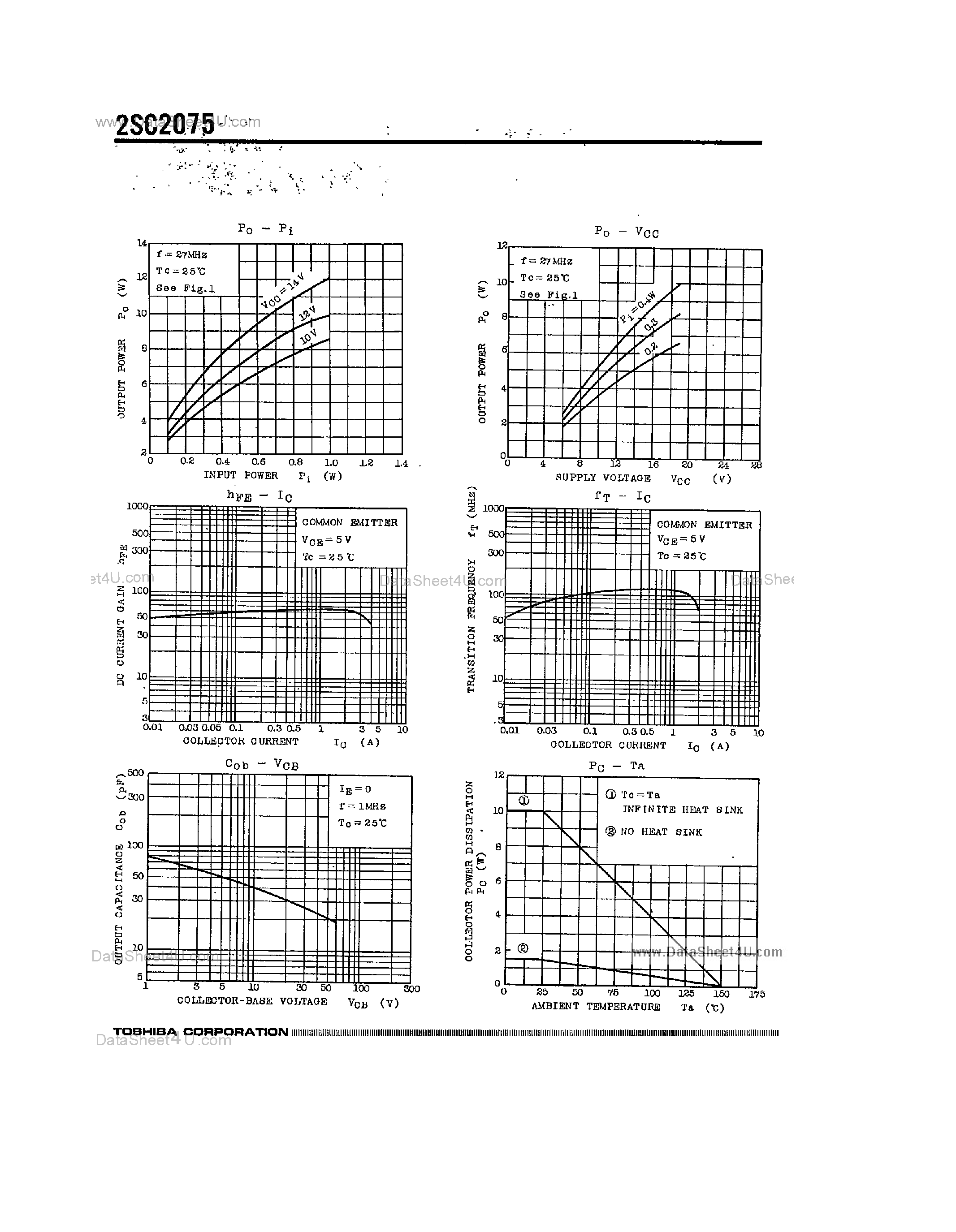 Datasheet 2SC2075 page 2 Datasheet 2SC2075 - Silicon NPN Epitaxial Type page 2