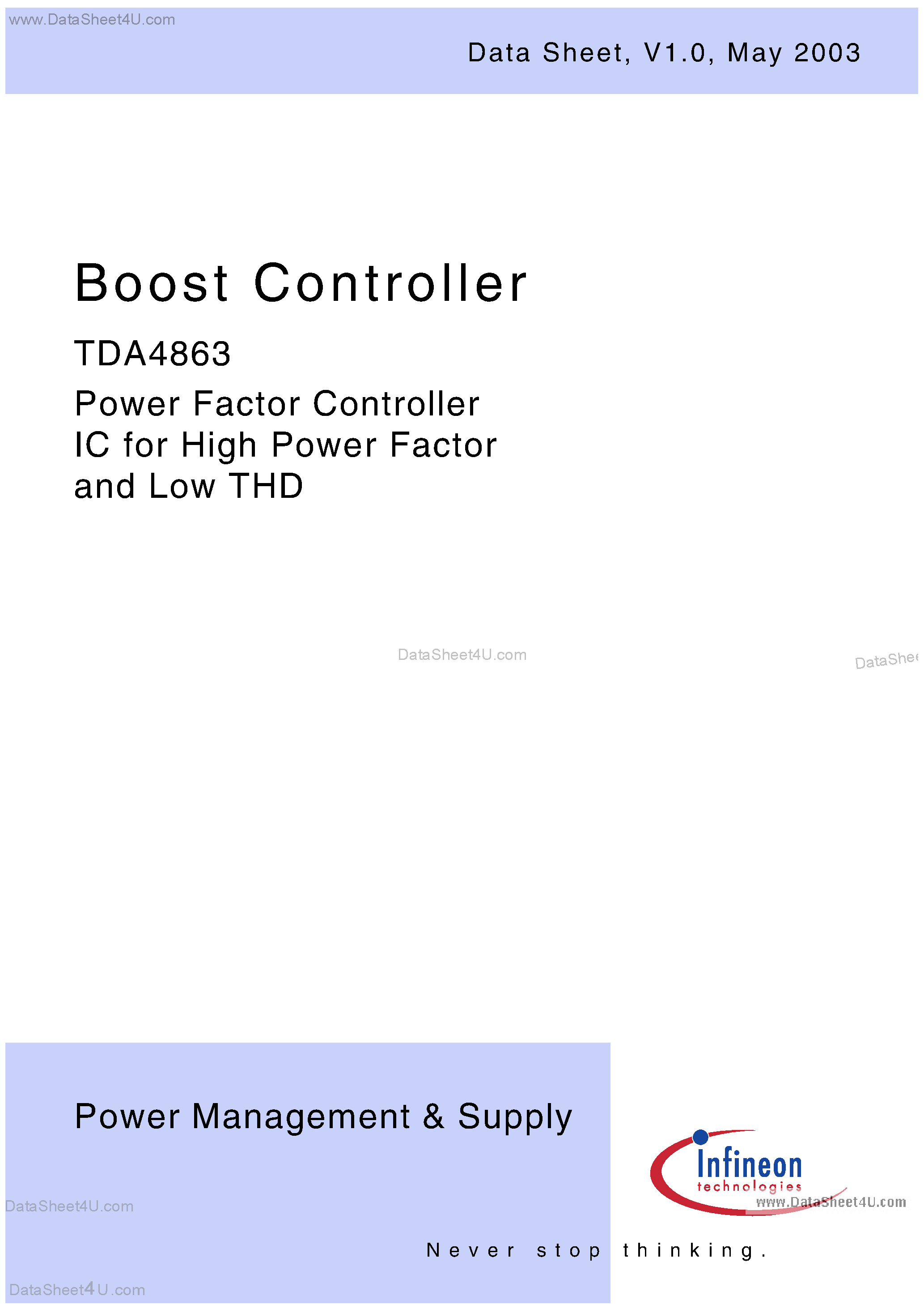 Даташит TDA4863 - Boost Controller страница 1