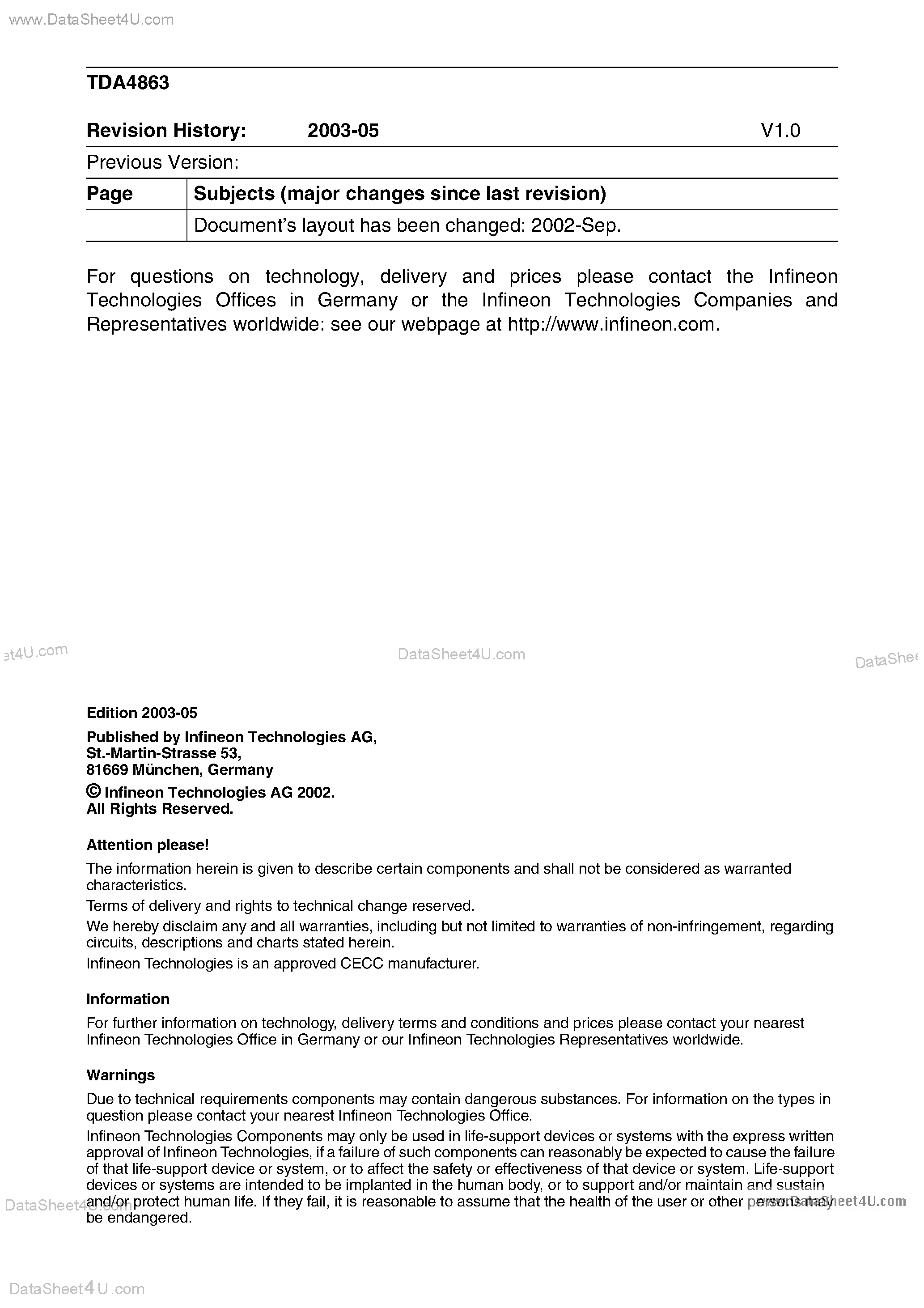 Даташит TDA4863 - Boost Controller страница 2