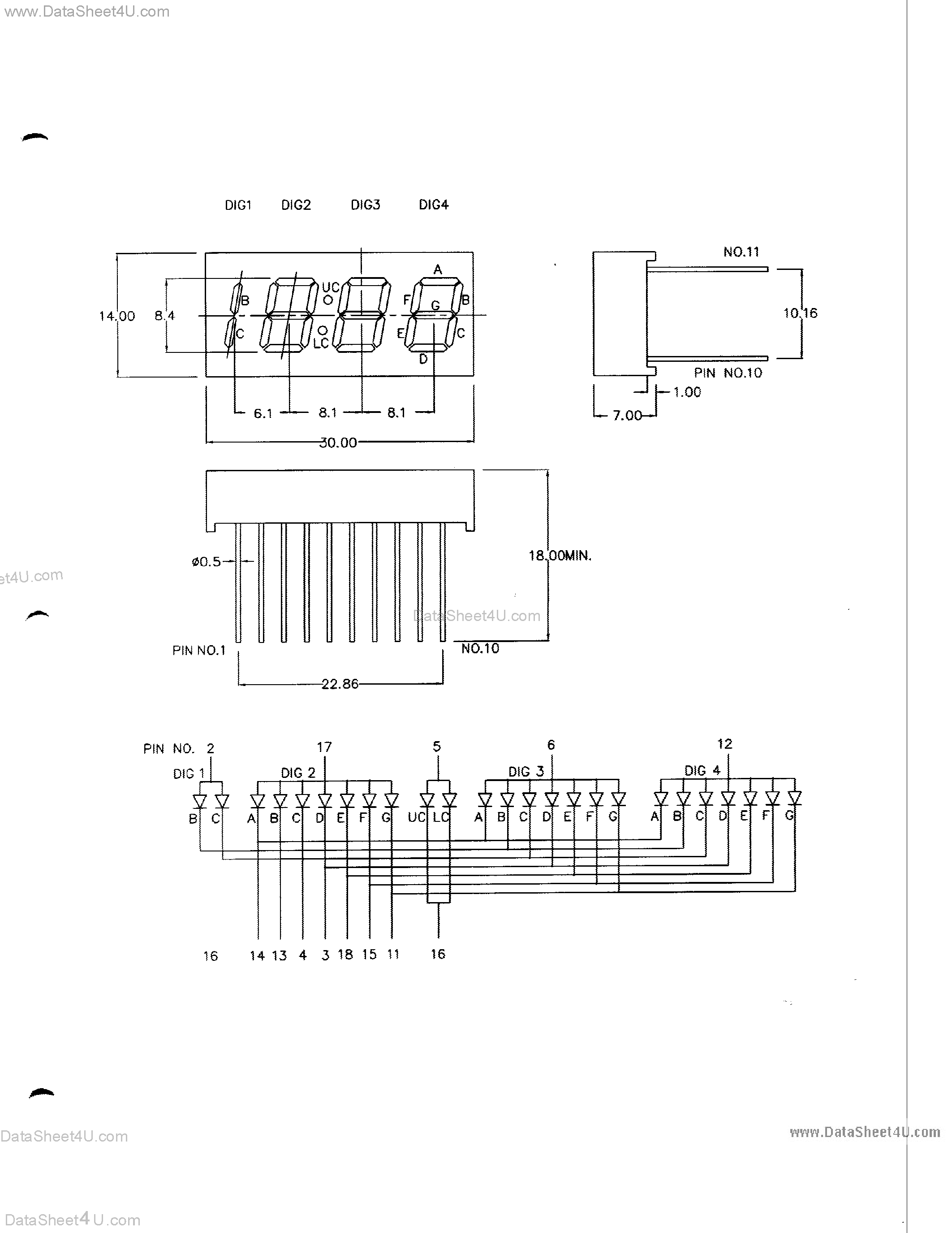 Datasheet MO433FA - 4 DIGIT NUMERIC DISPLAY page 2