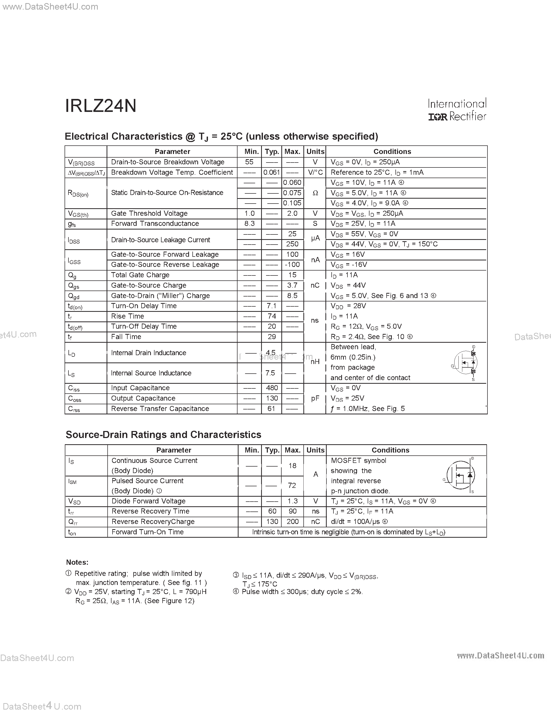 Datasheet IRLZ24N - HEXFET POWER MOSFET page 2