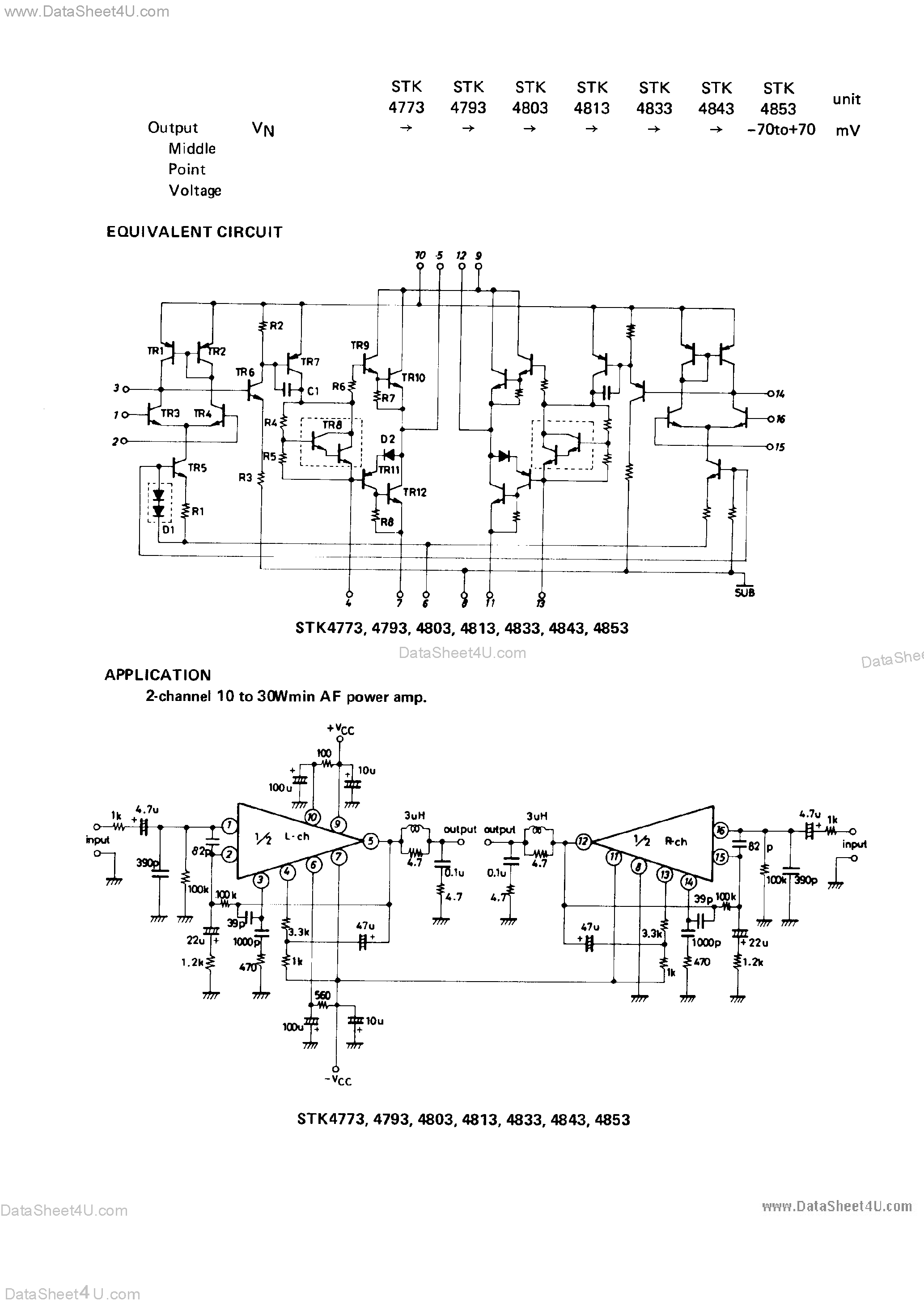 Datasheet STK4773 - (STK4xxx) Integrated circuit page 1
