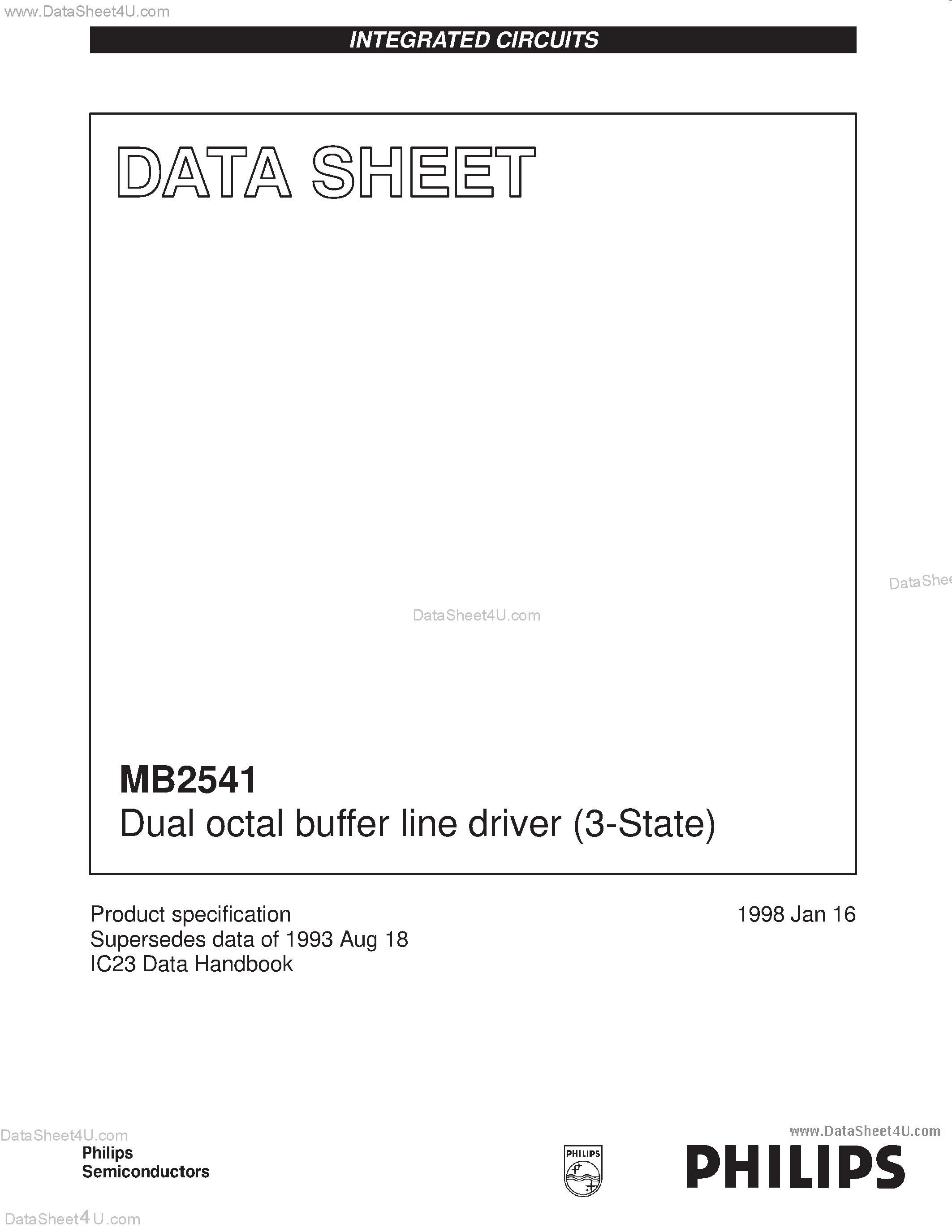 Datasheet MB2541 - Dual octal buffer line driver 3-State page 1