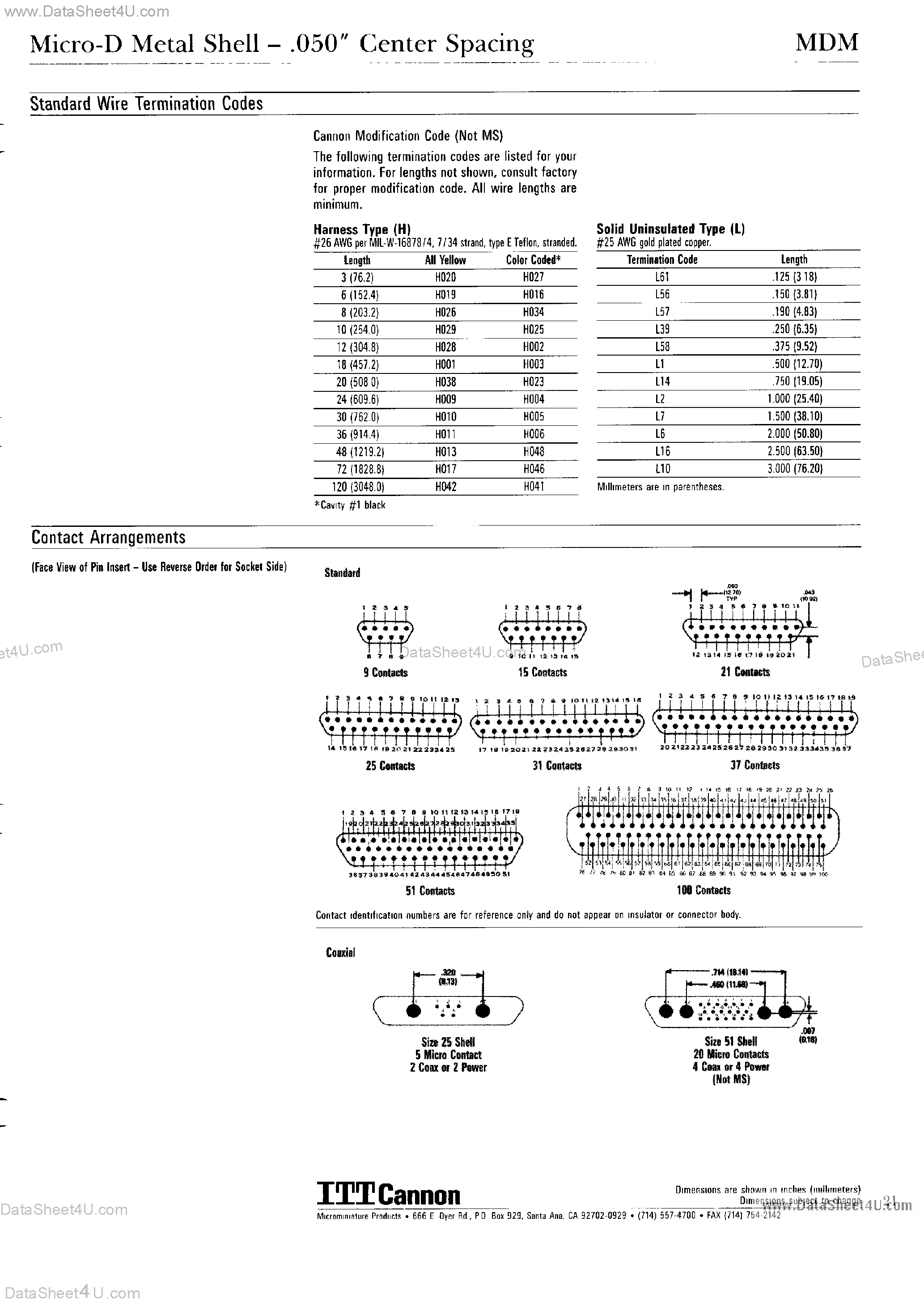 Даташит MDM-21PH003L - CONNECTOR страница 2