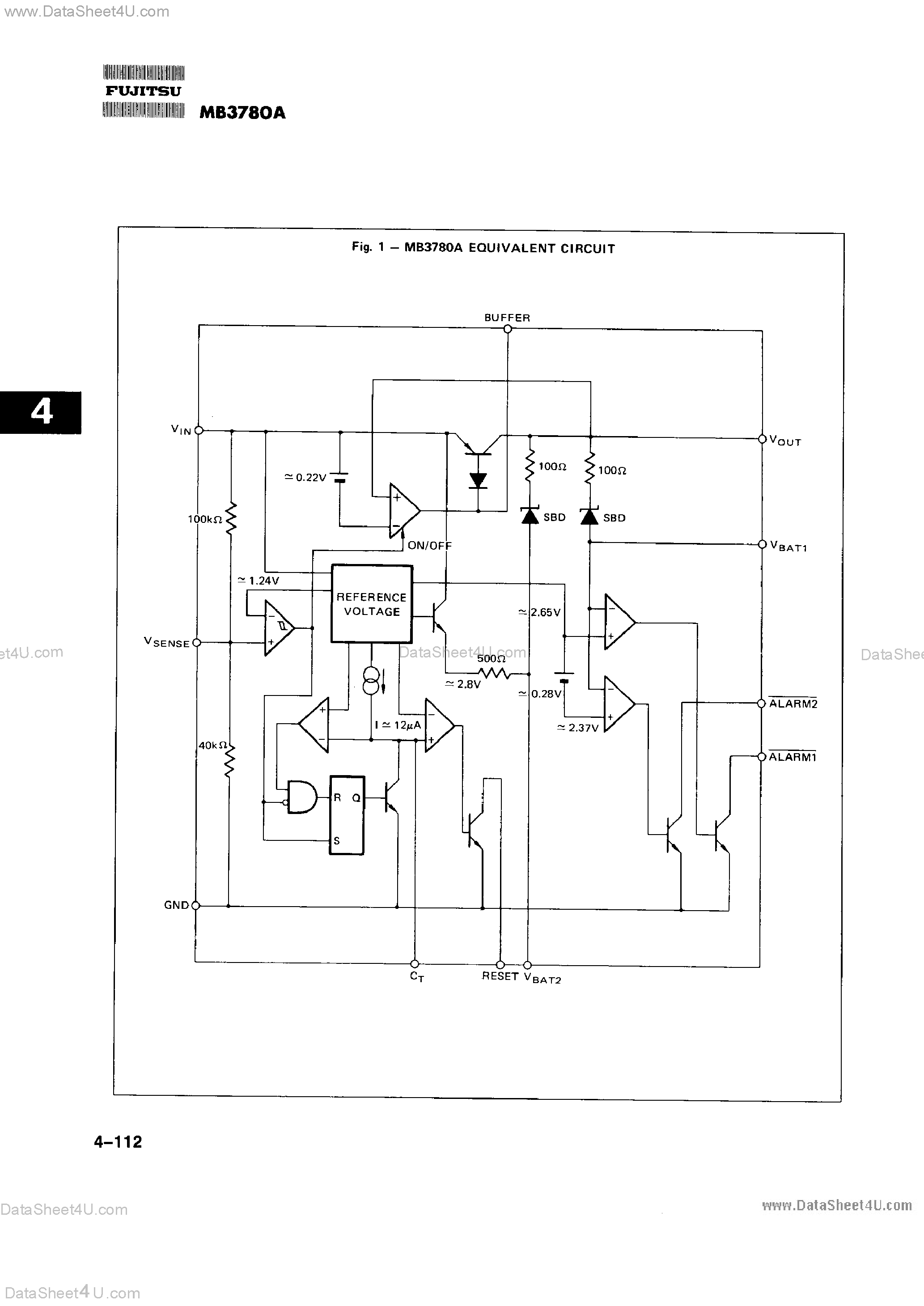 Datasheet MB3780A - Battery Backup IC page 2