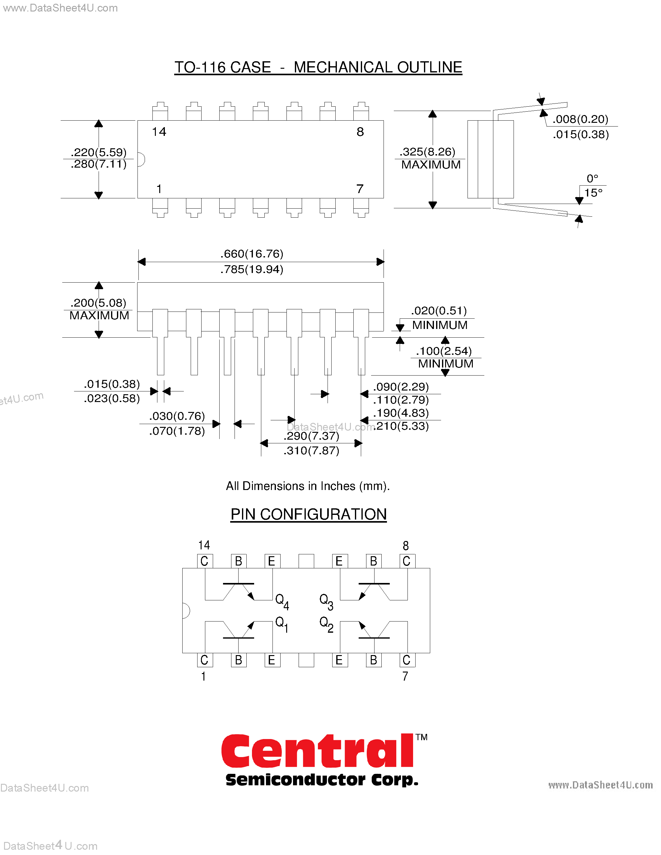 Datasheet MPQ2222A page 2 Datasheet MPQ2222A - QUAD TRANSISTORS page 2