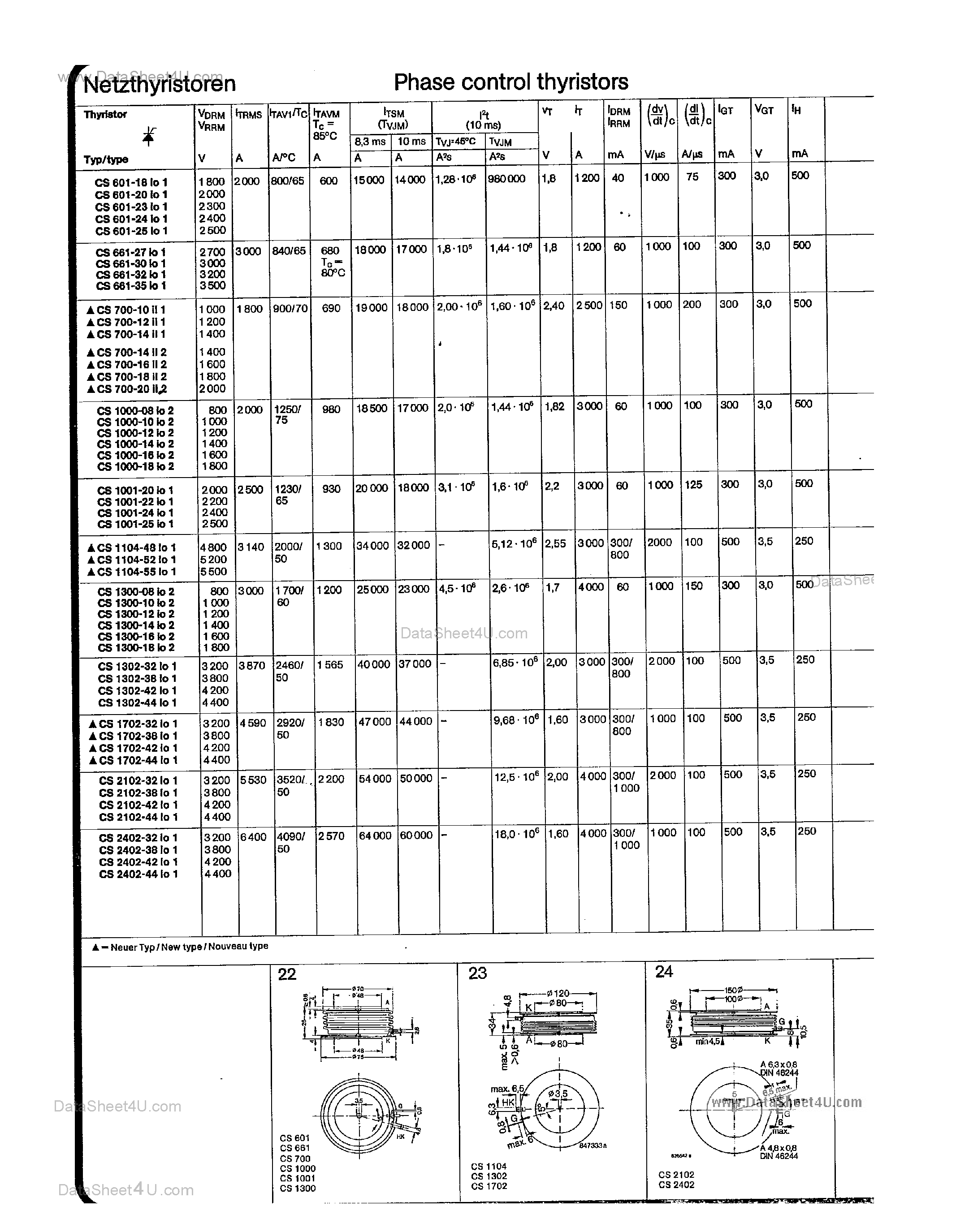 Datasheet CS661-xxxx page 1 Datasheet CS661-xxxx - SILICON CONTROLLED RECTIFIER page 1