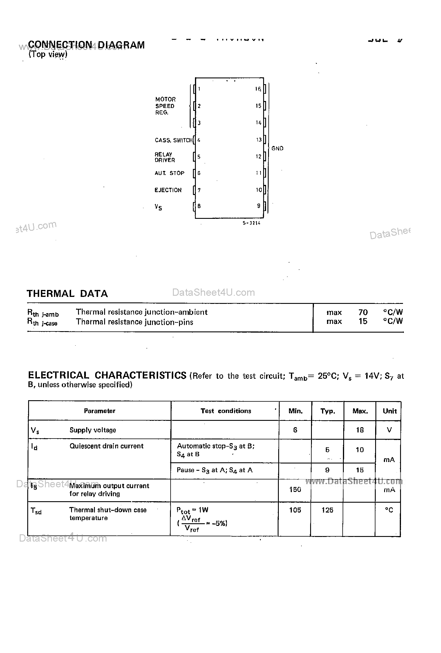 Datasheet TDA7270S - Multifunction System page 2