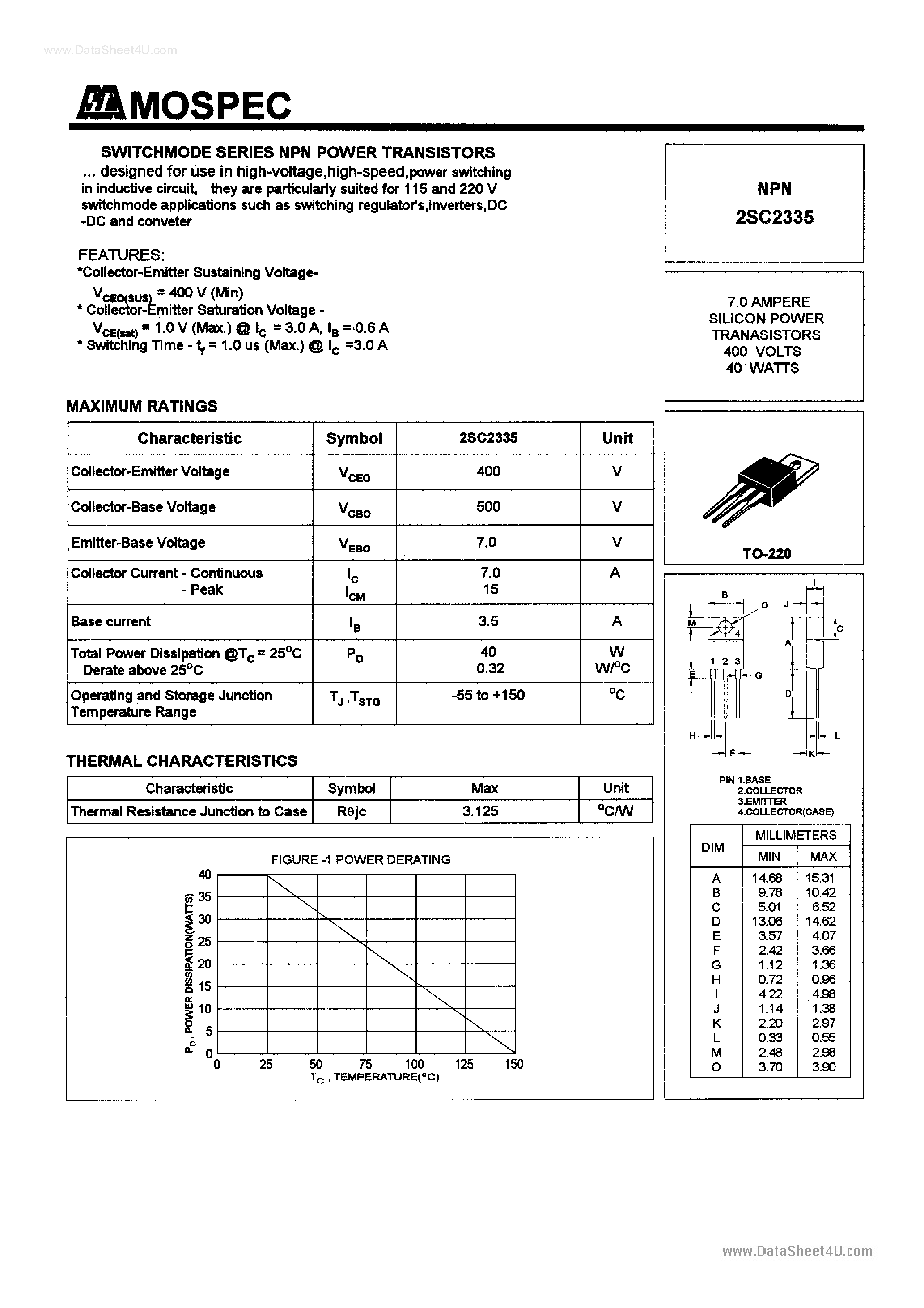 Datasheet C2335 page 1 Datasheet C2335 - Search -----> 2SC2335 page 1
