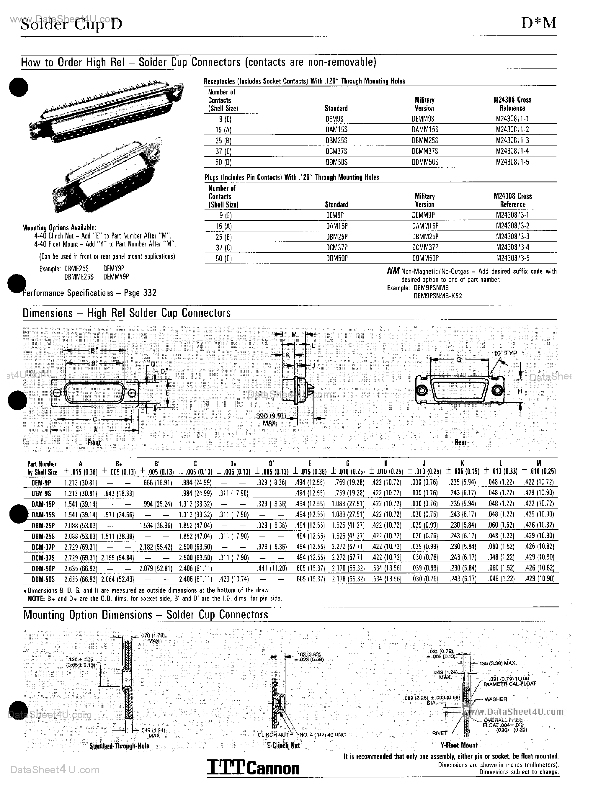 Datasheet DEMM9SNMB page 2 Datasheet DEMM9SNMB - CONNECTOR page 2