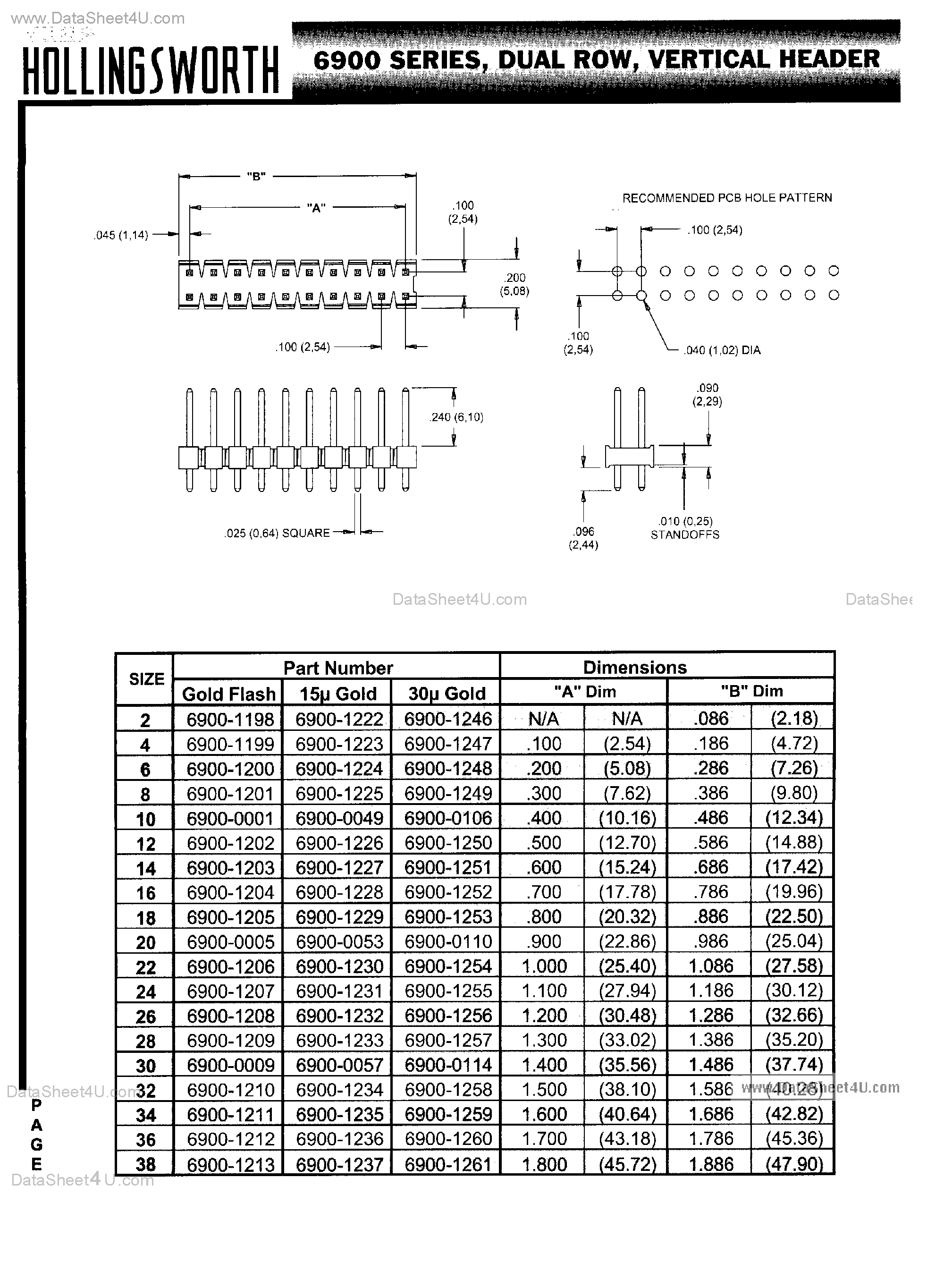 Datasheet 6900-1210 - (6900-xxxx) HEADER CONNECTOR page 1