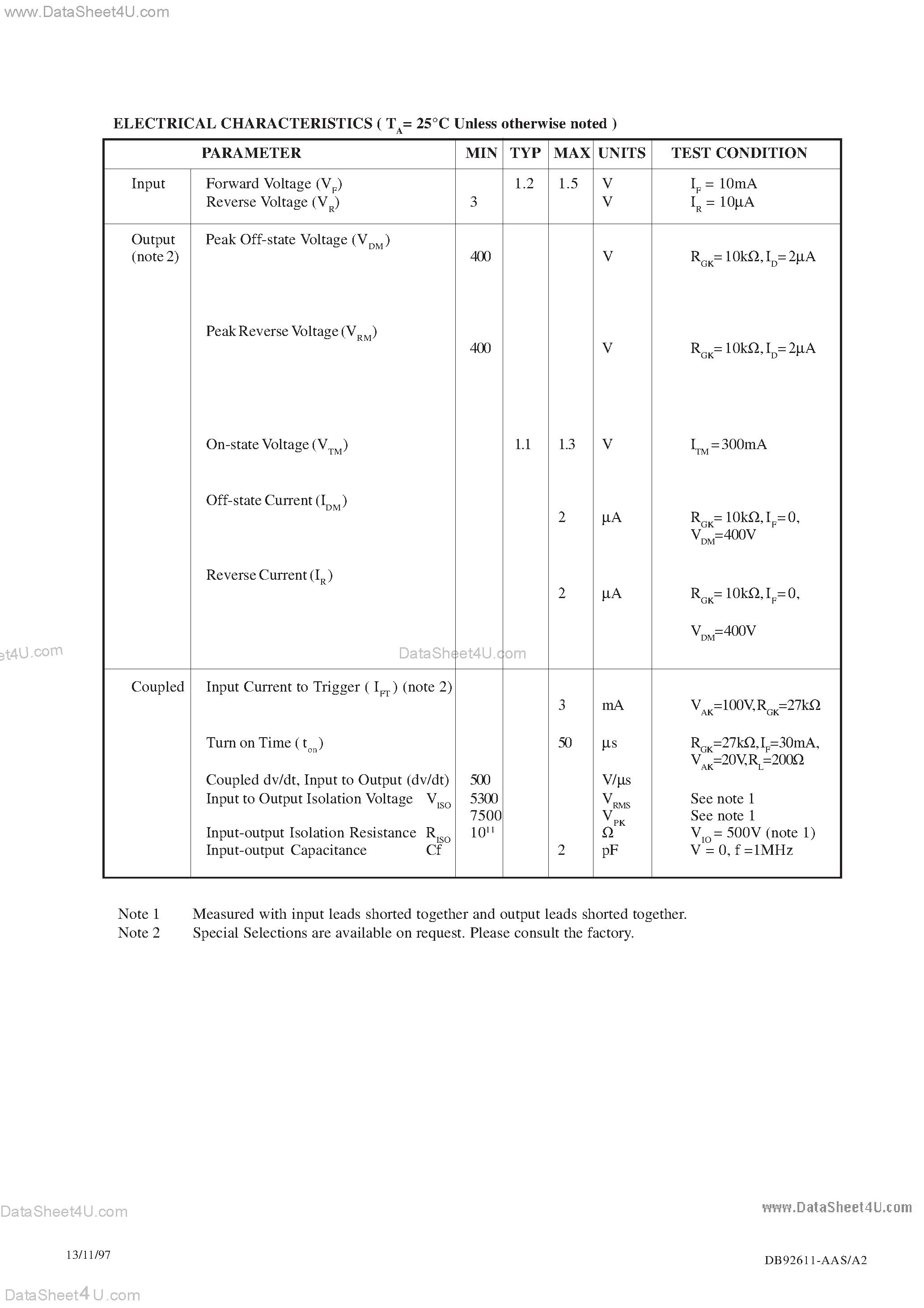 Даташит на микросхему IS6051 страница 2 Даташит IS6051 - LOW INPUT CURRENT INFRA-RED EMITTING DIODE & LIGHT ACTIVATED SCR страница 2