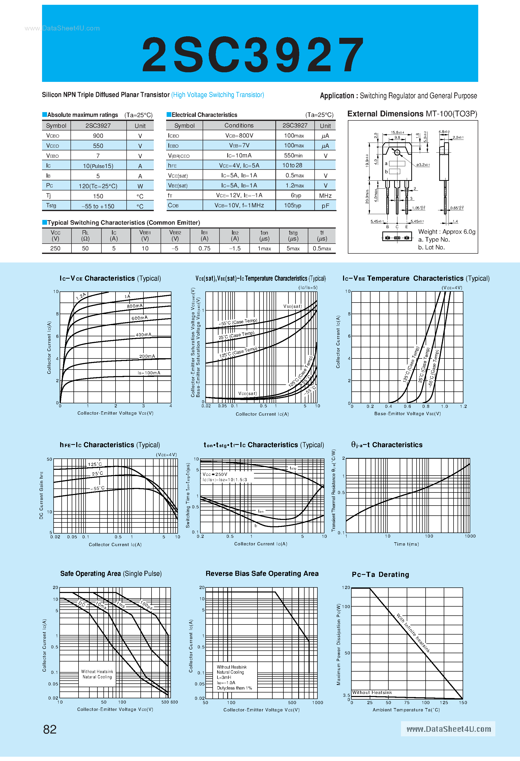 Datasheet C3927 page 1 Datasheet C3927 - Search -----> 2SC3927 page 1