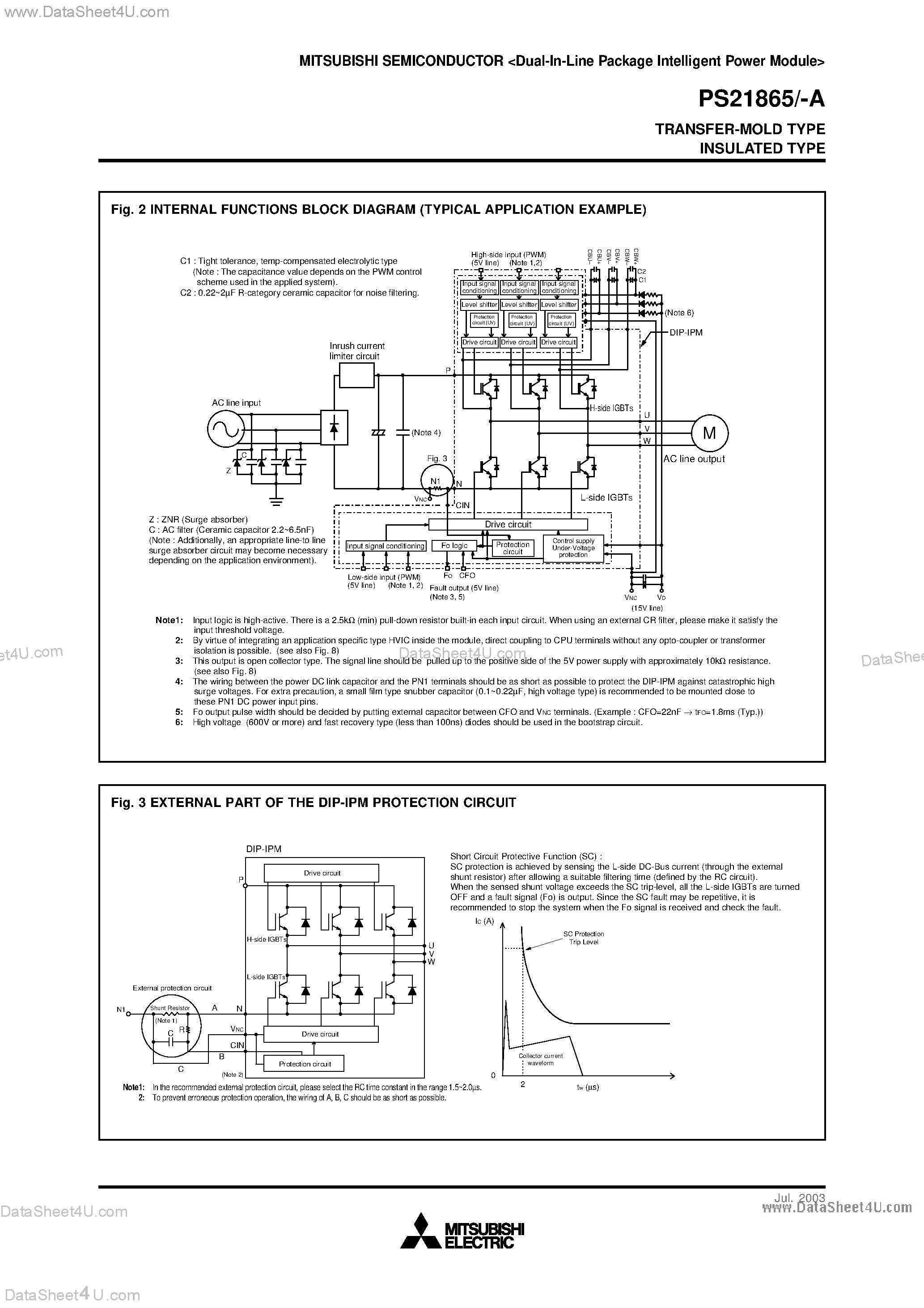 Datasheet PS21865 - IGBT POWER MODULE page 2