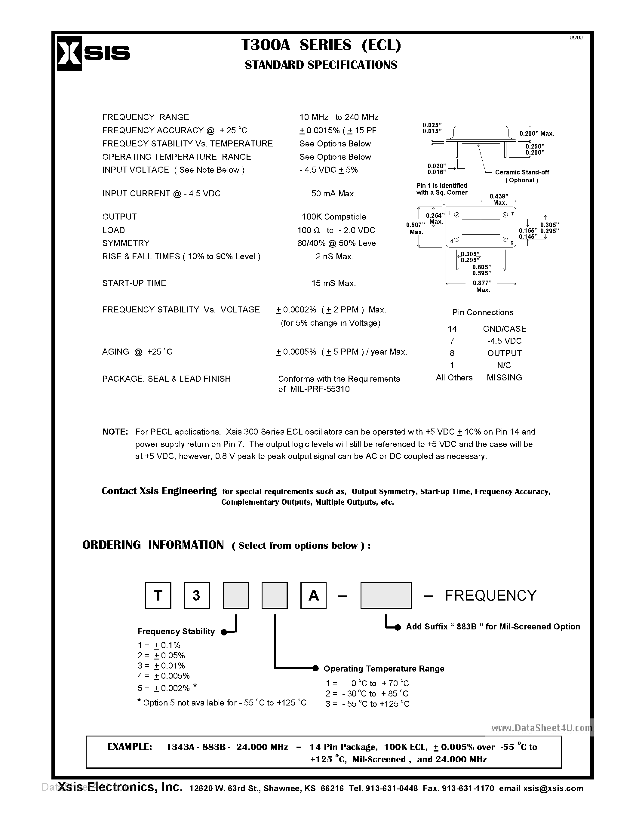 Даташит на микросхему T321A страница 1 Даташит T321A - (T300A Series) STANDARD SPECIFICATIONS страница 1