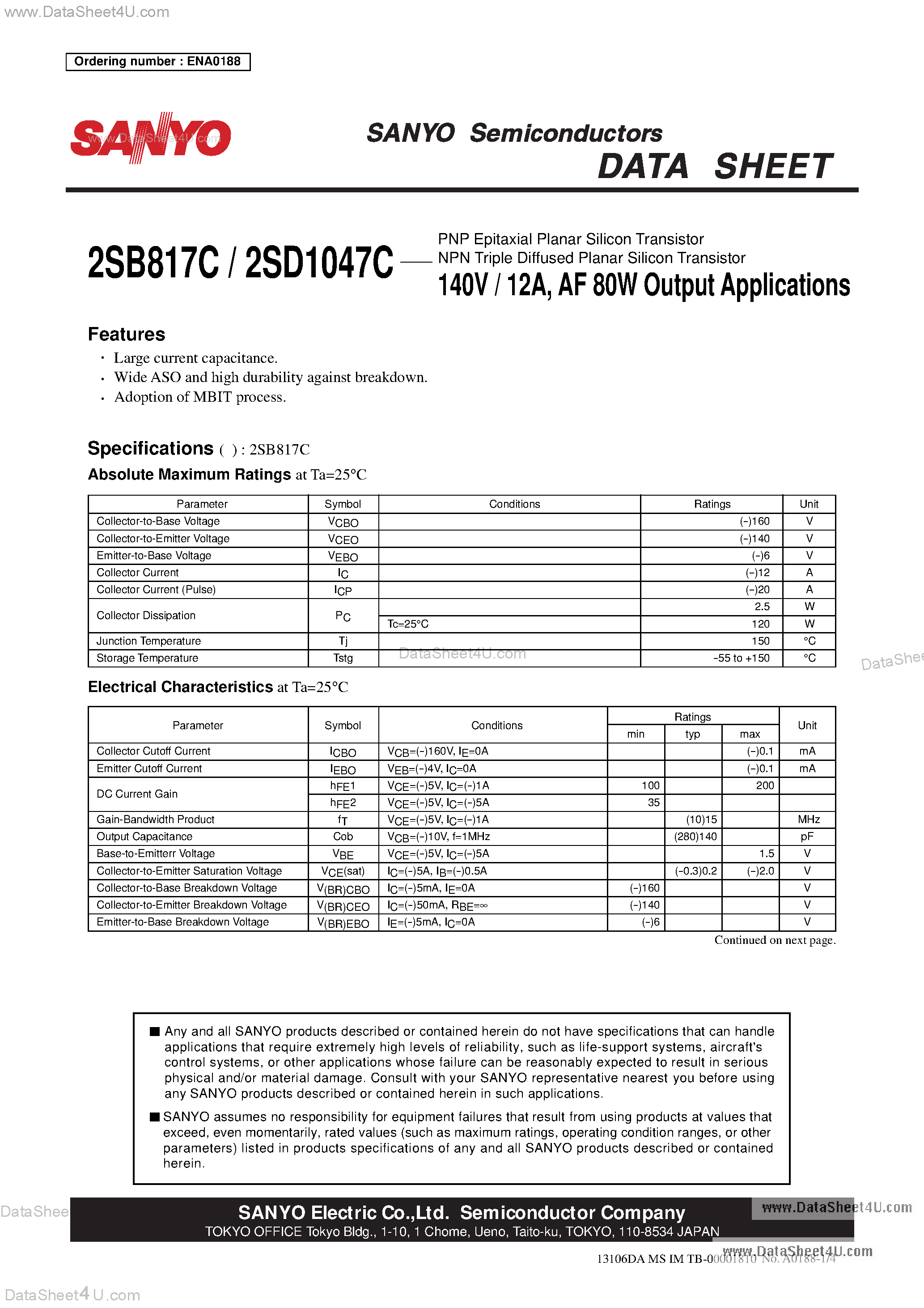 Даташит на микросхему B817C страница 1 Даташит B817C - Search -----> 2SB817C страница 1