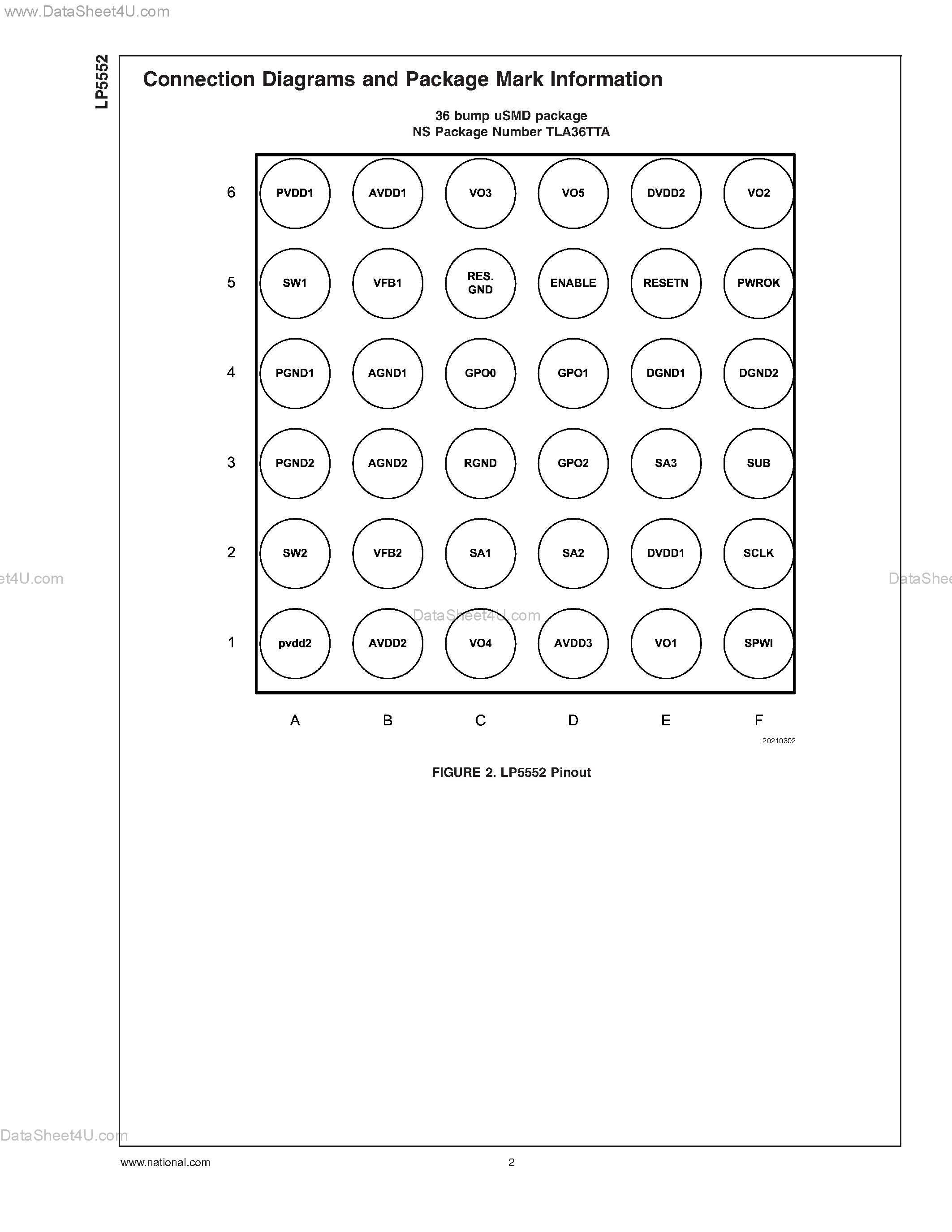 Datasheet LP5552 - PWI 2.0 and PowerWise Technology Compliant Energy Management Unit page 2
