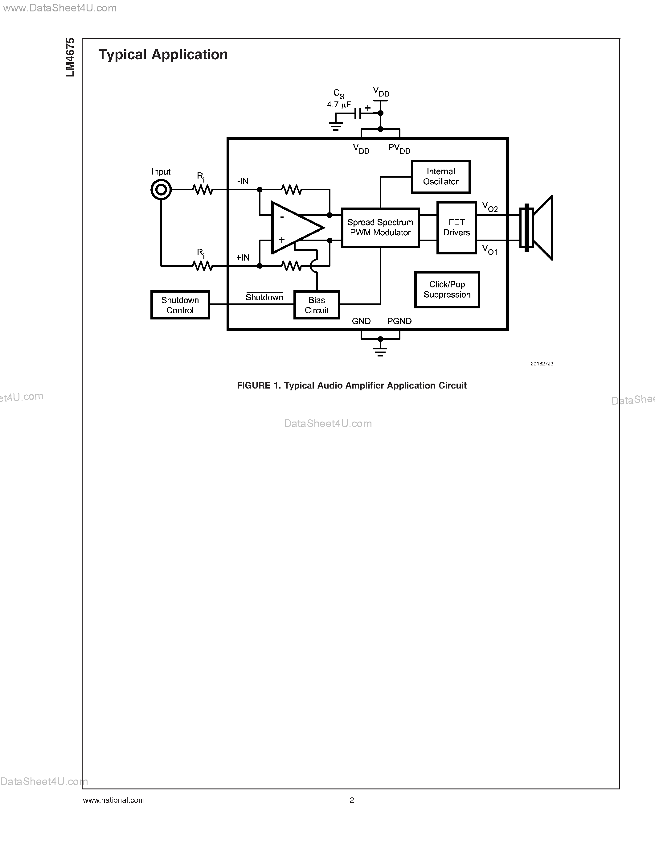 Datasheet LM4675 - Class D Audio Power Amplifier page 2