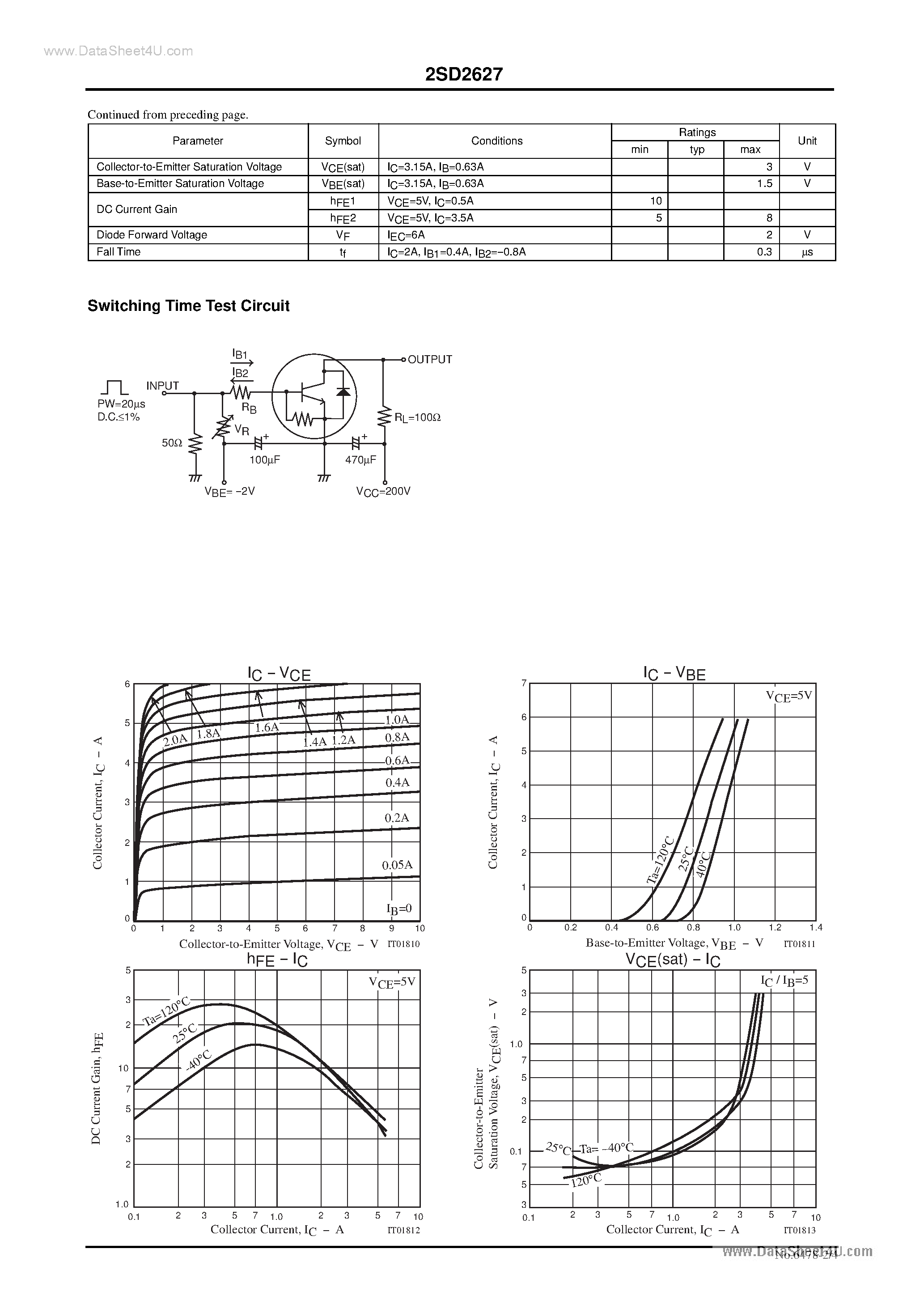 Даташит D2627 - Search -----> 2SD2627 страница 2