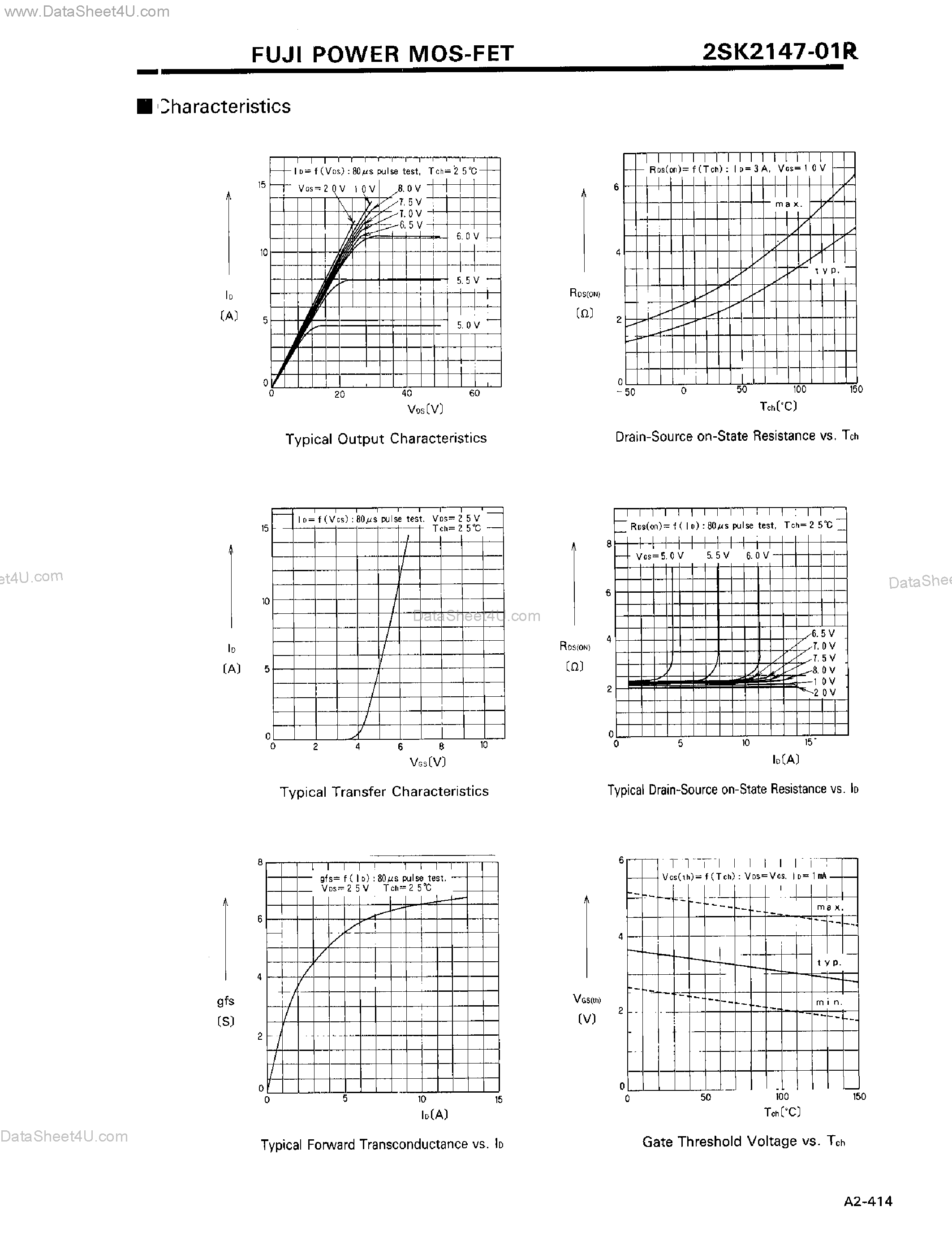 Даташит 2SK2147-01R - N-CHANNEL SILICON POWER MOS-FET страница 2