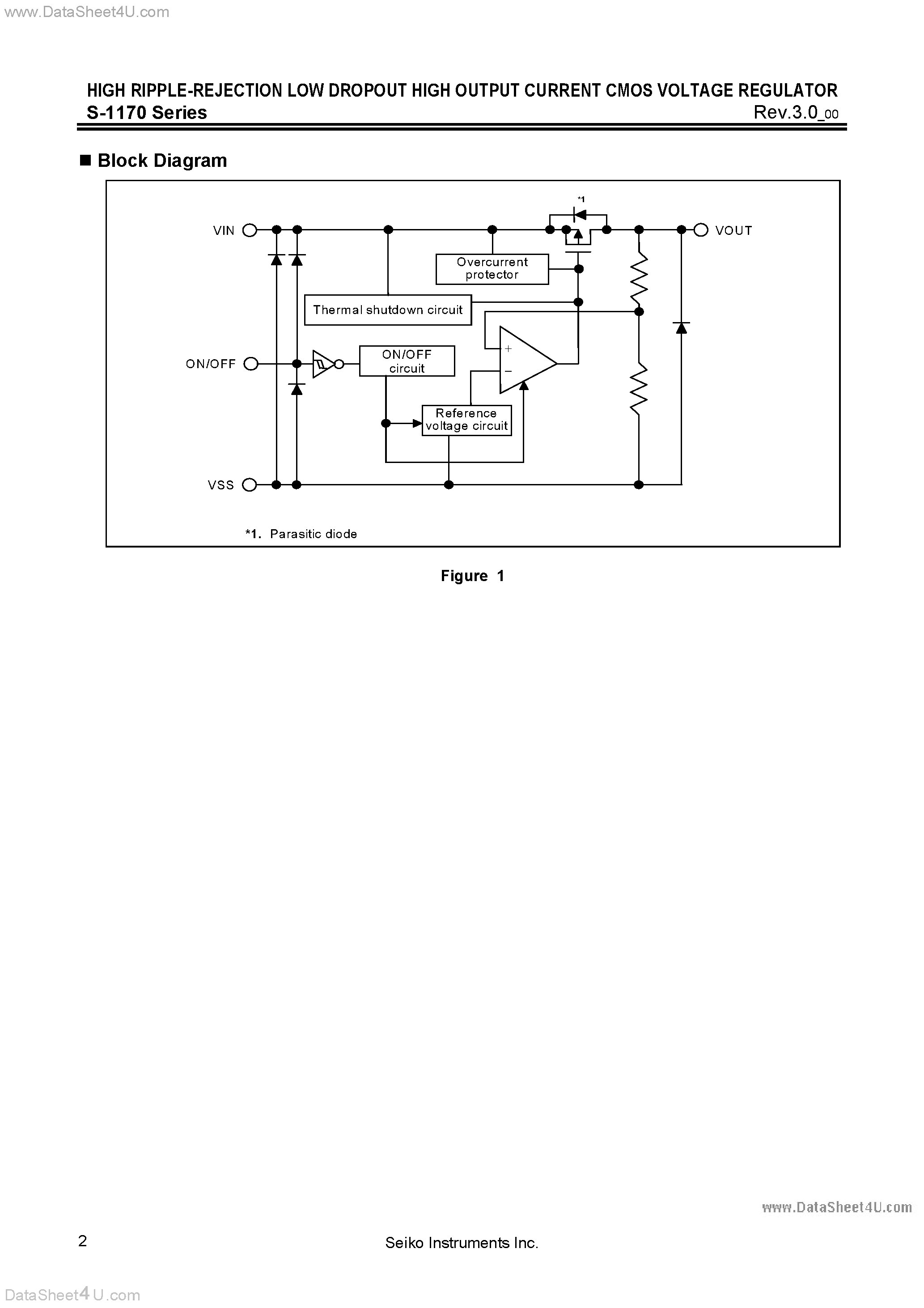 Даташит S-1170 - Voltage Regulator страница 2