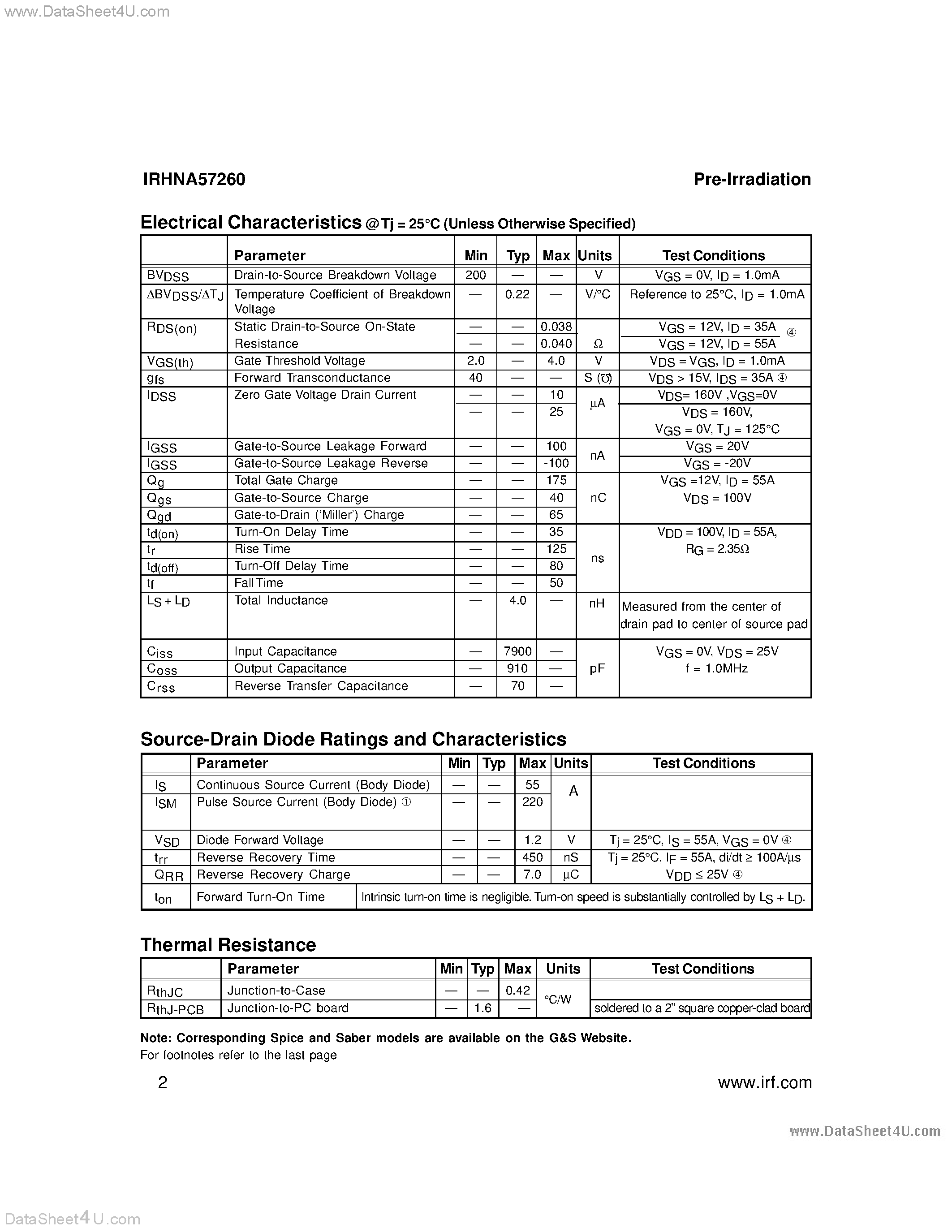 Datasheet IRHNA53260 - (IRHNA5x260) N-CHANNEL page 2