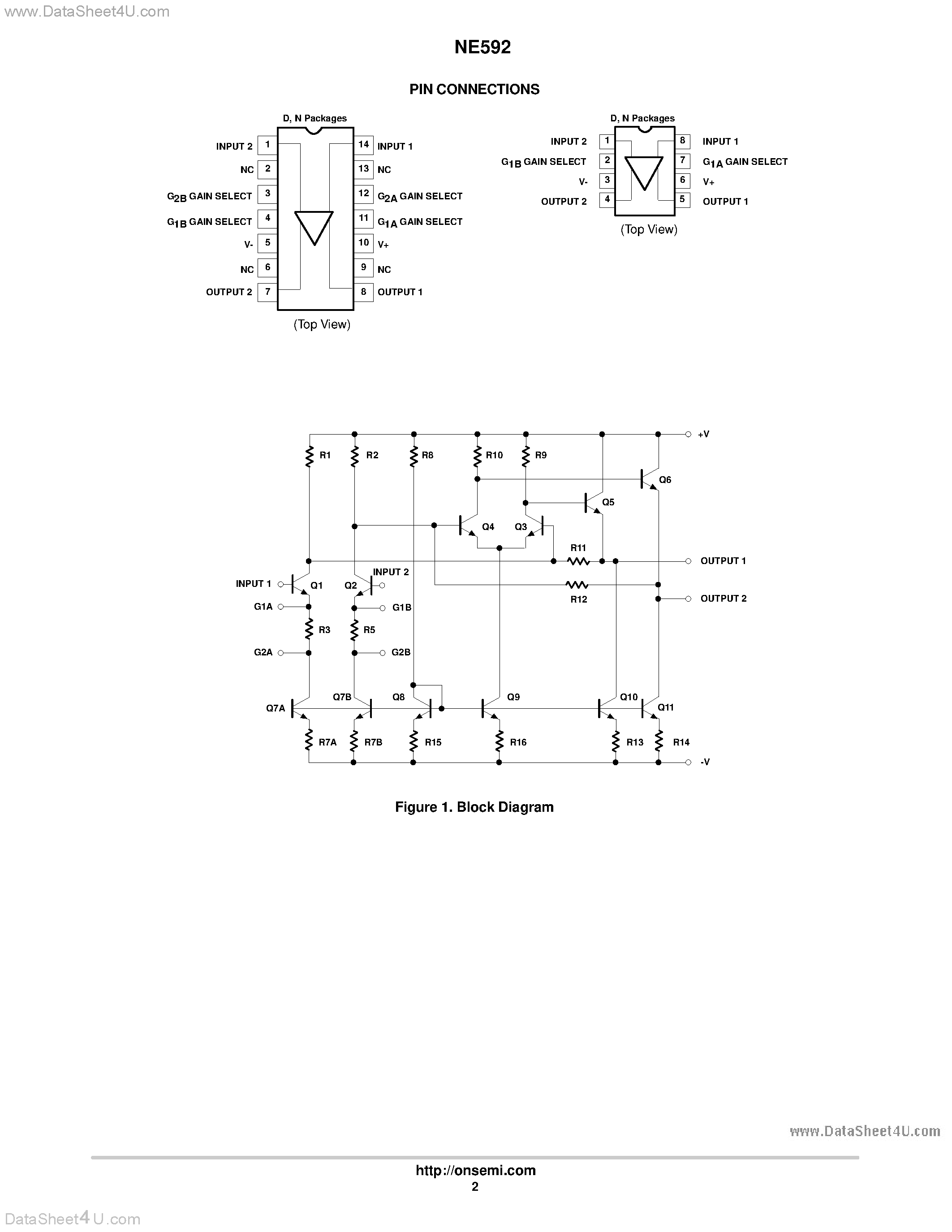 Даташит на микросхему NE592 страница 2 Даташит NE592 - Video Amplifier страница 2
