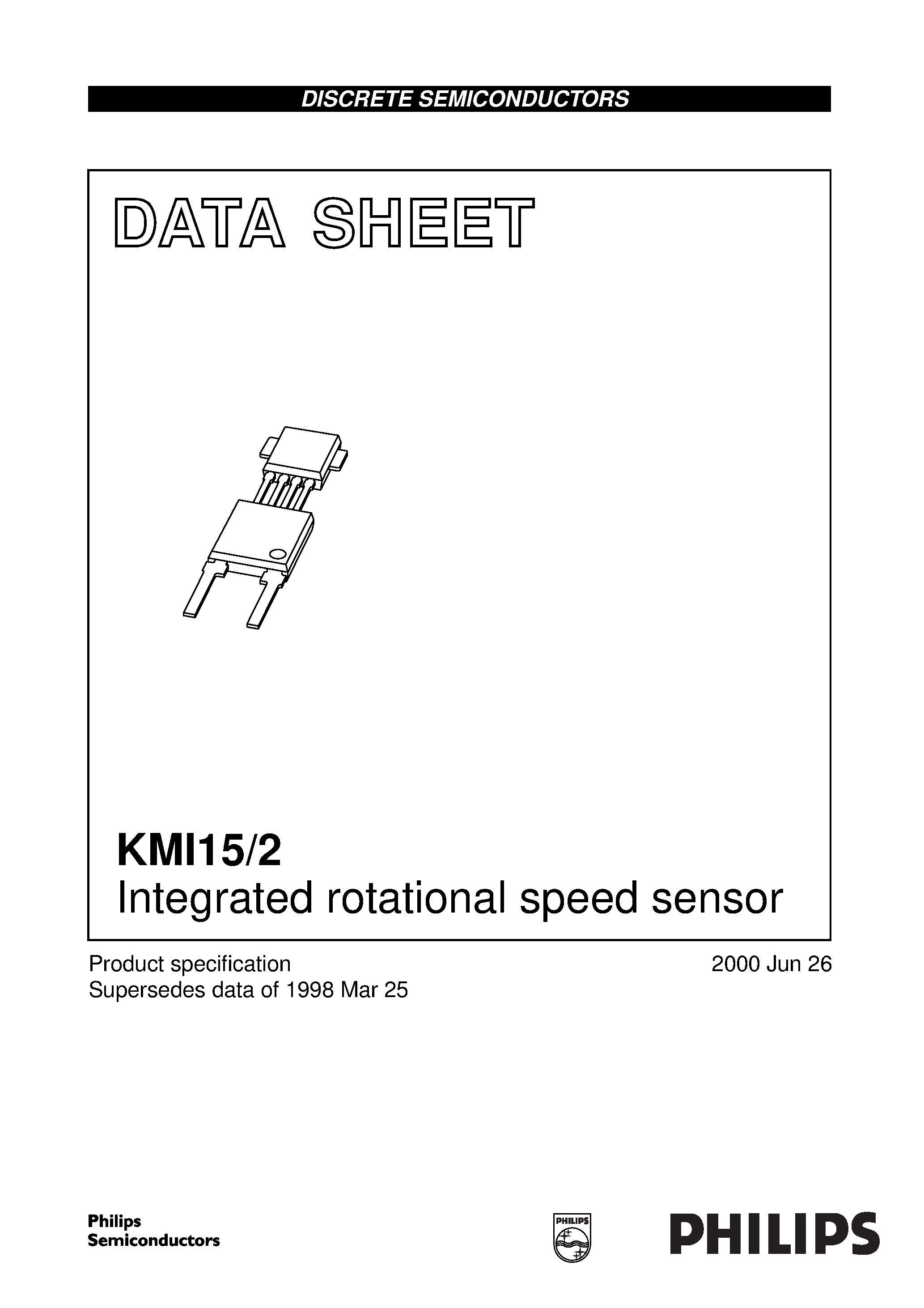 Datasheet KMI15/2 - Integrated Roational Speed Sensor page 1