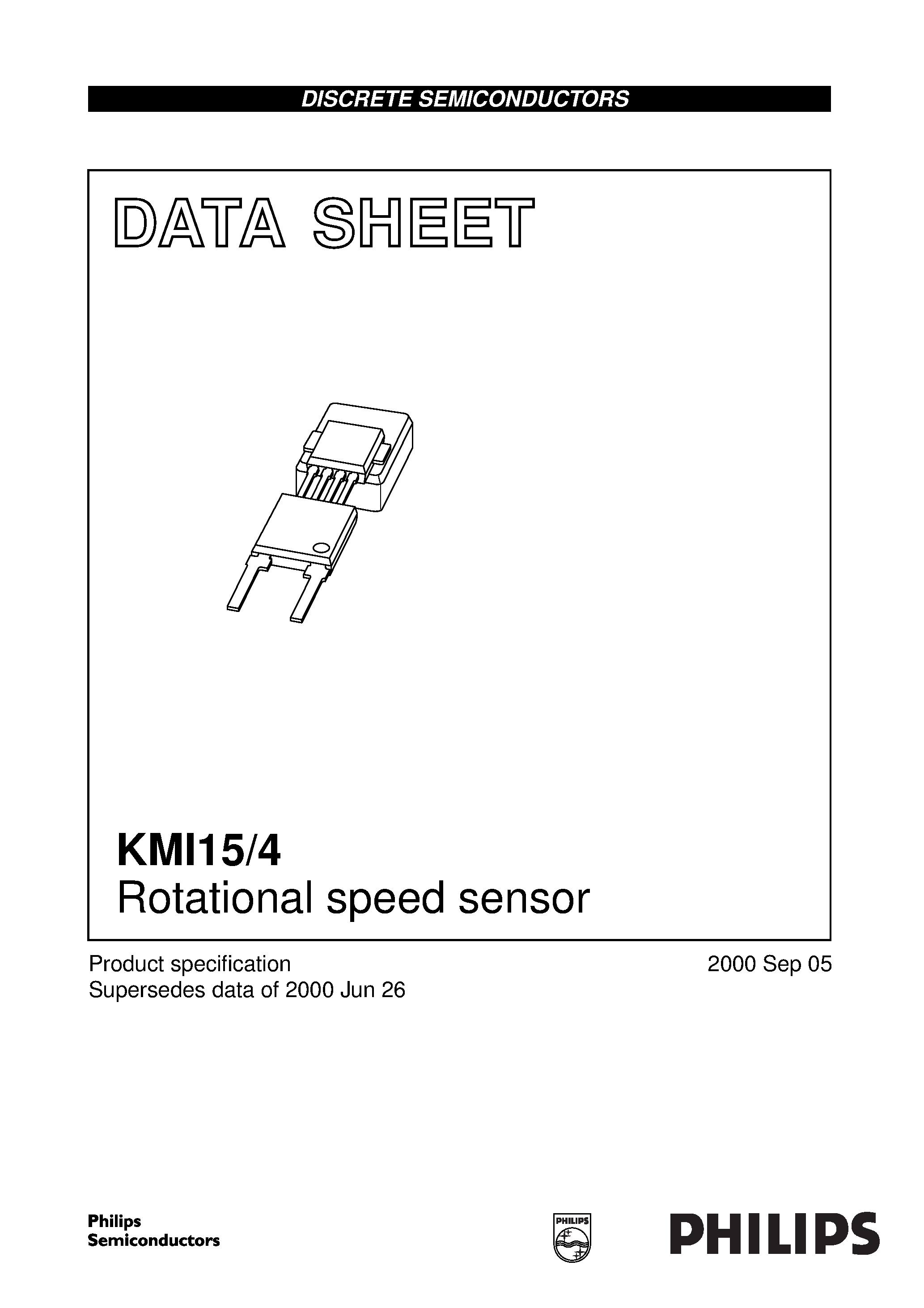 Datasheet KMI15/4 - Roational Speed Sensor page 1