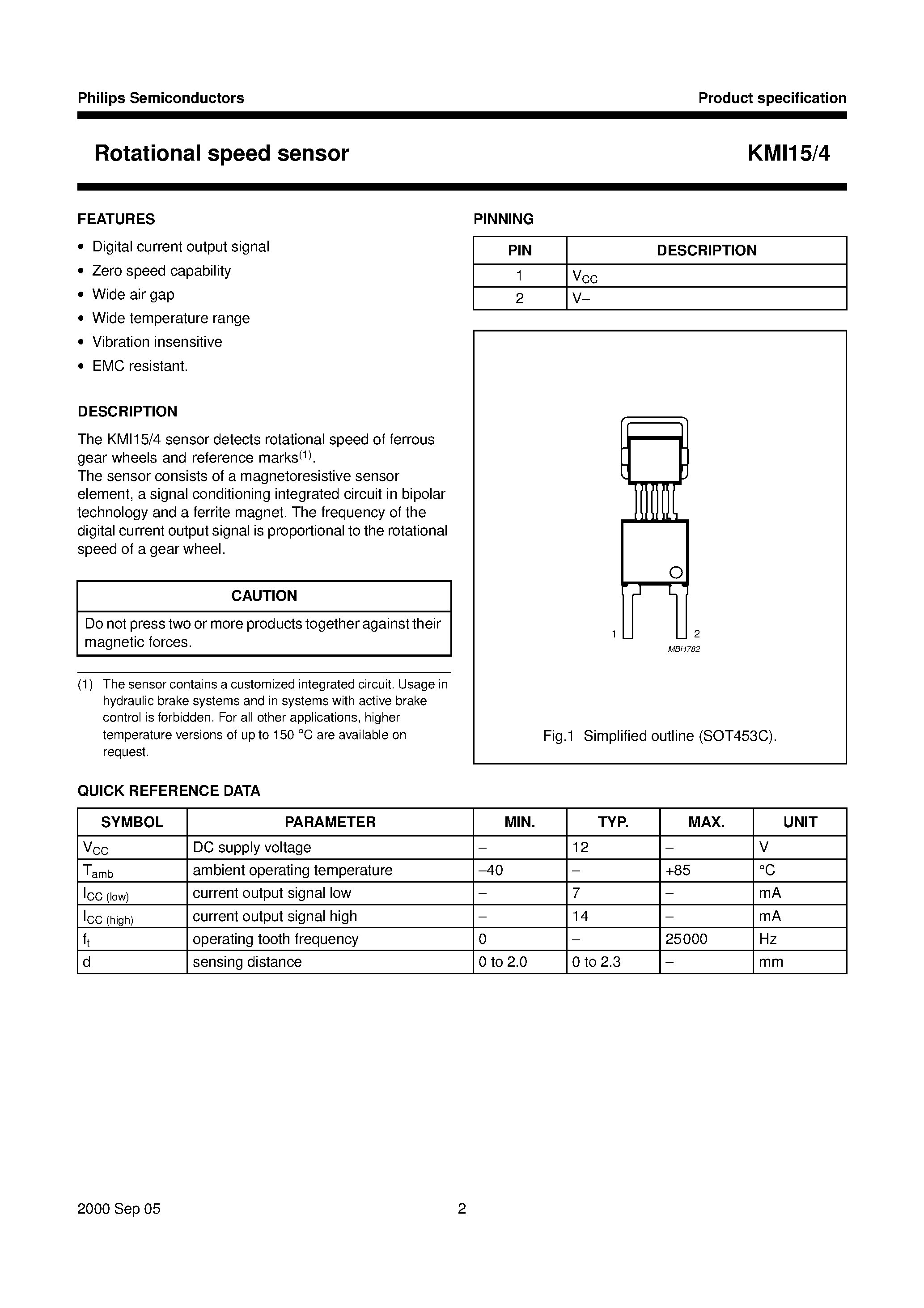 Datasheet KMI15/4 - Roational Speed Sensor page 2