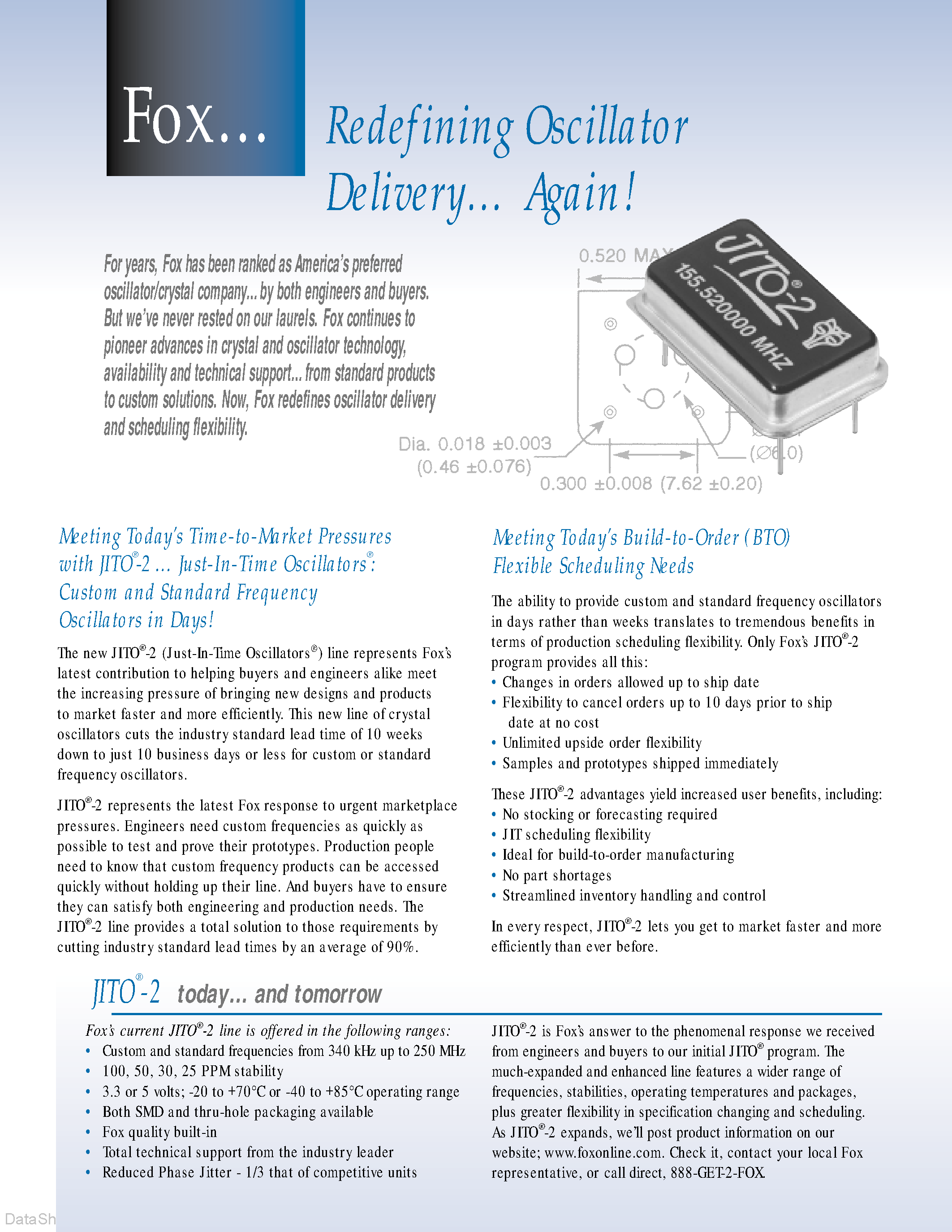 Datasheet JITO-2 - Just in Time Oscillators page 2