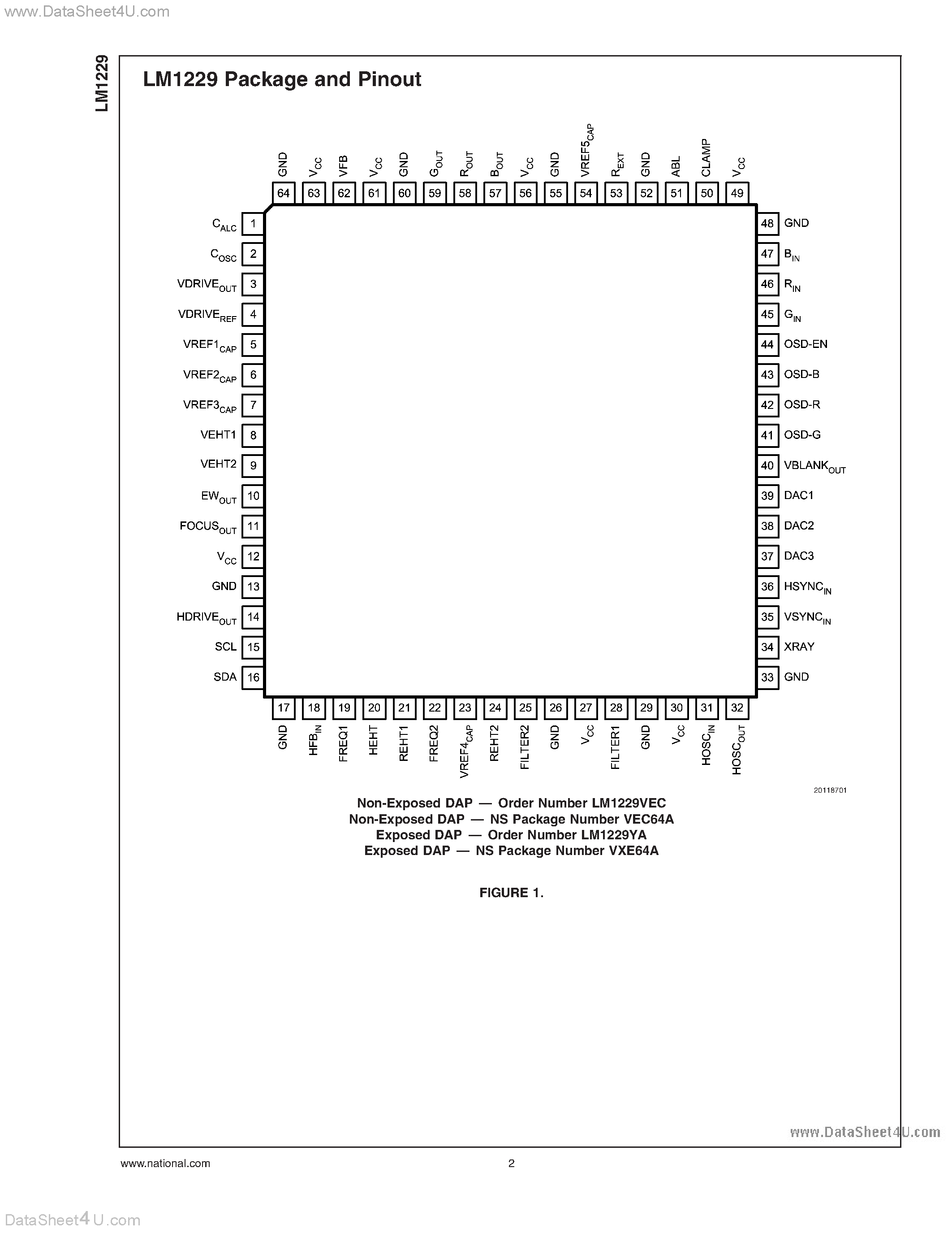 Datasheet LM1229 - I2C Compatible CMOS TV RGB and Deflection Processor page 2