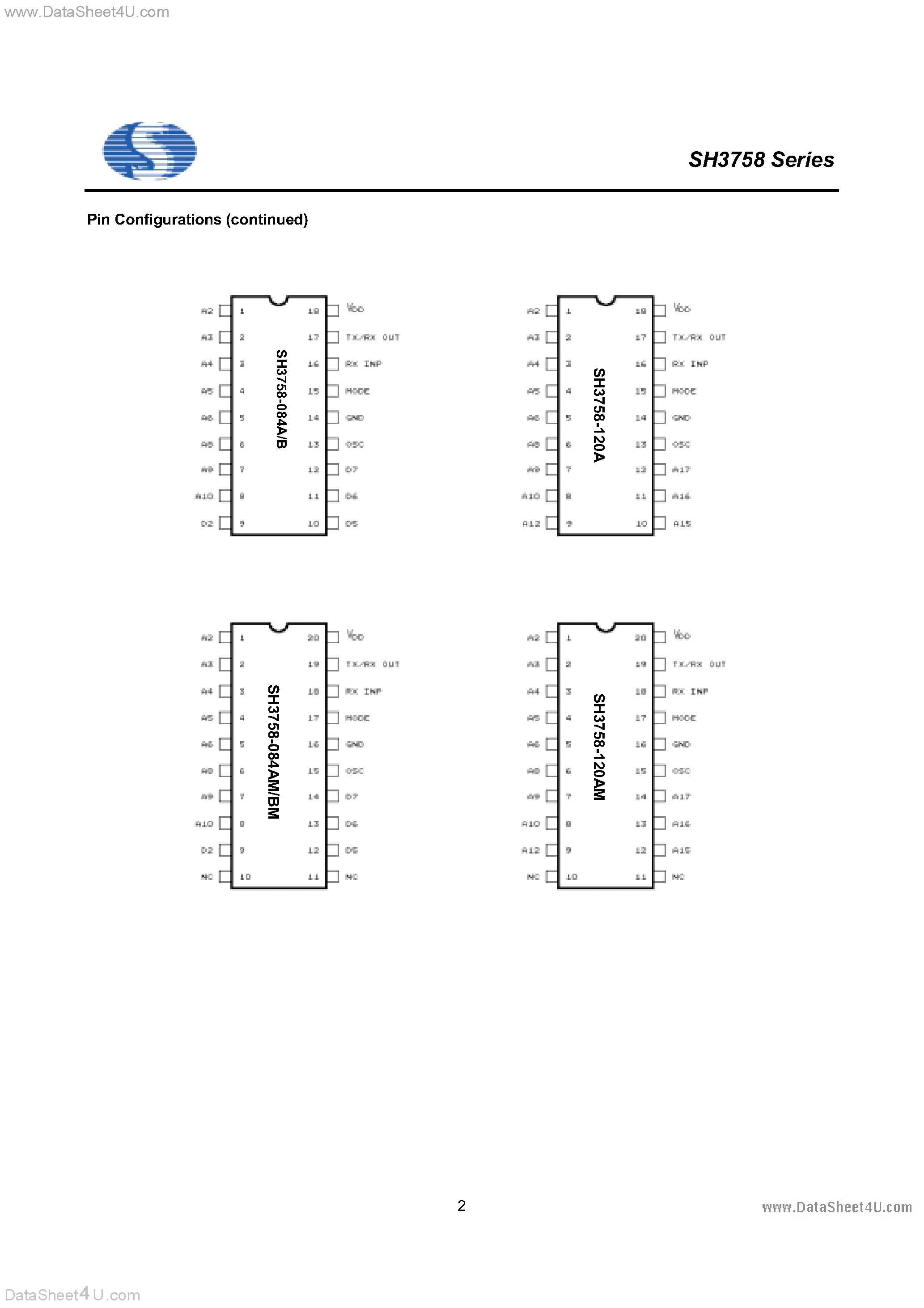 Datasheet SH3758 - Tri-State Programmable Encoder / Decoder page 2