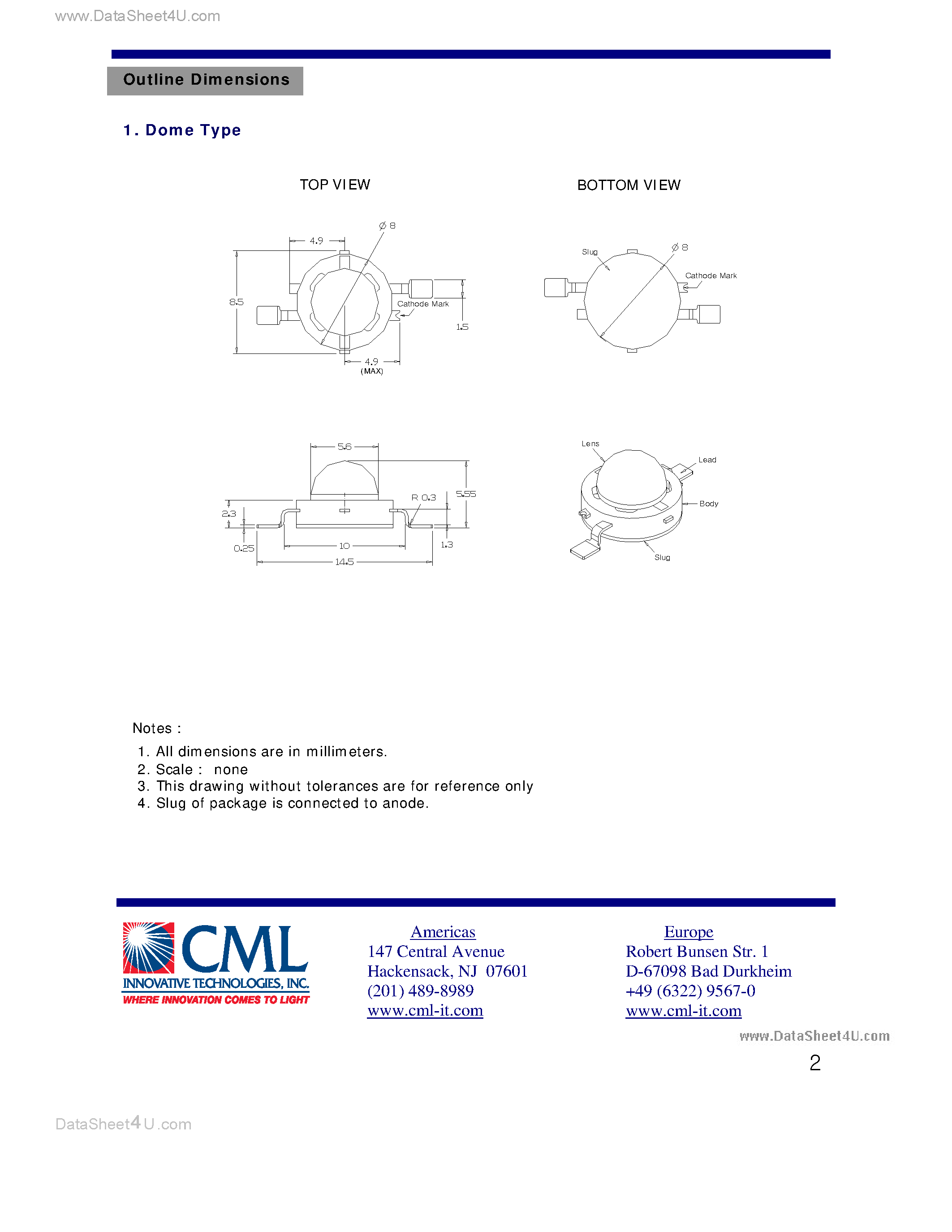 Datasheet CMDA48 - Power LED (2.5 Watt) page 2
