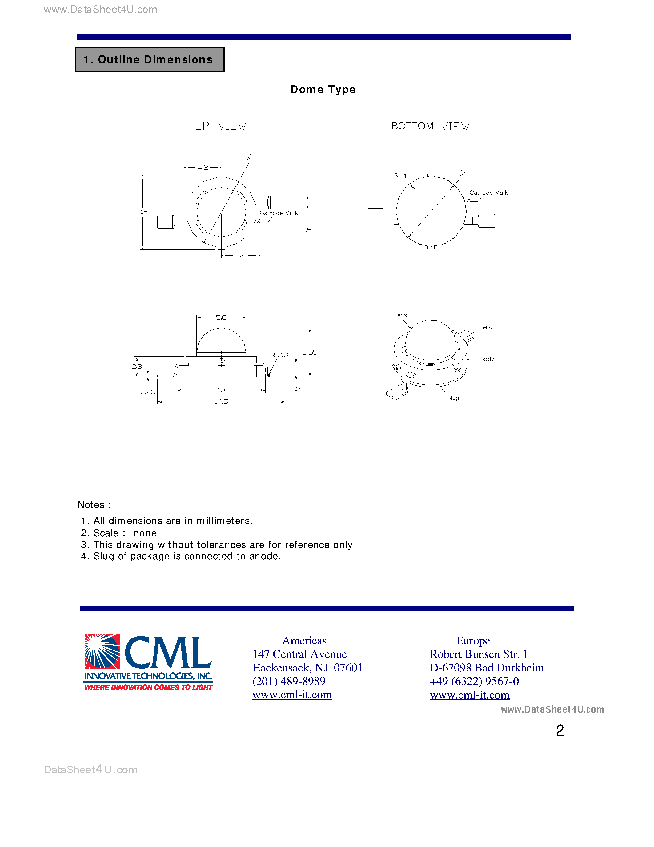 Datasheet CMDA49 - (CMDA49 / CMDA50) Power LED (2.5 Watt) Technical Datasheet page 2