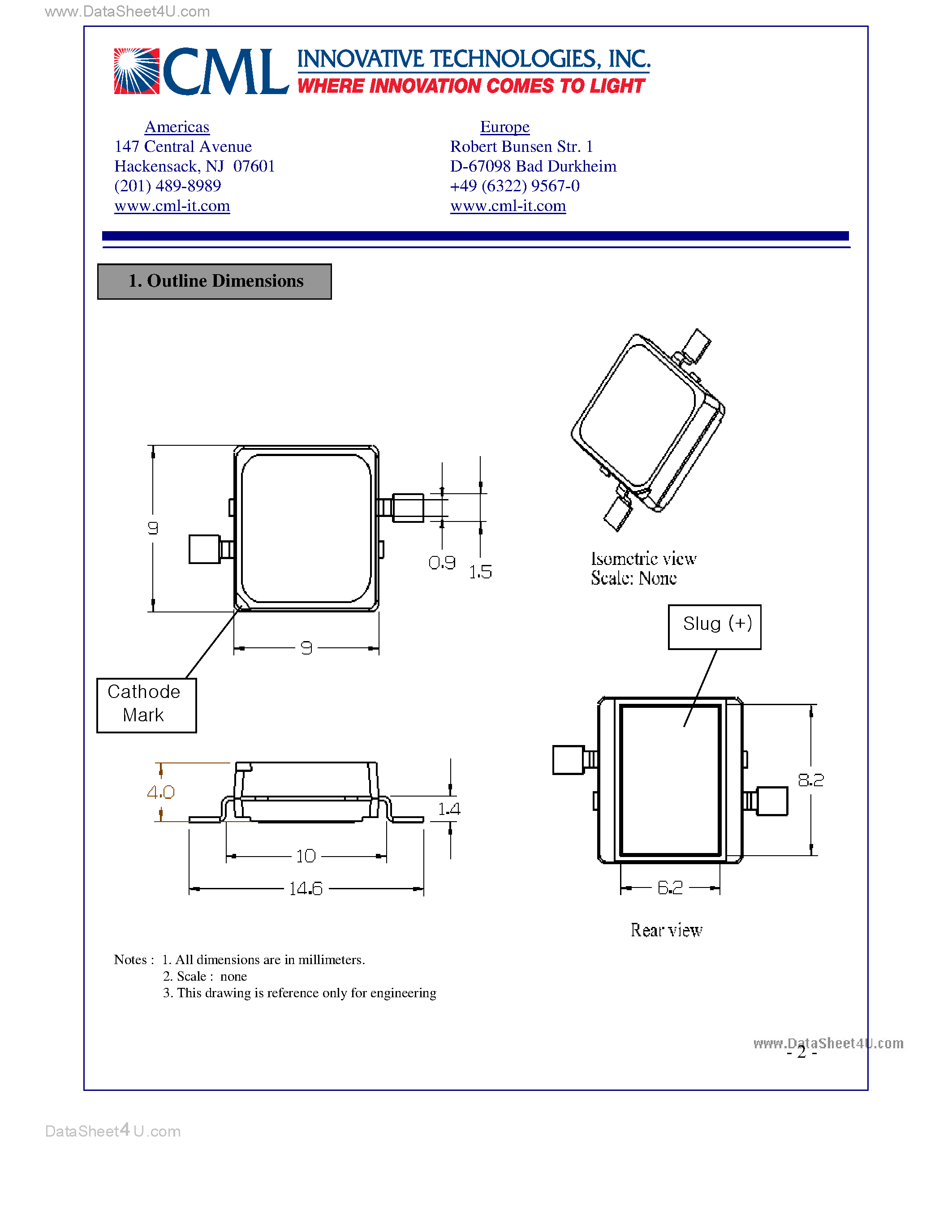 Datasheet CMDA51 - Power LED (5 Watt) page 2