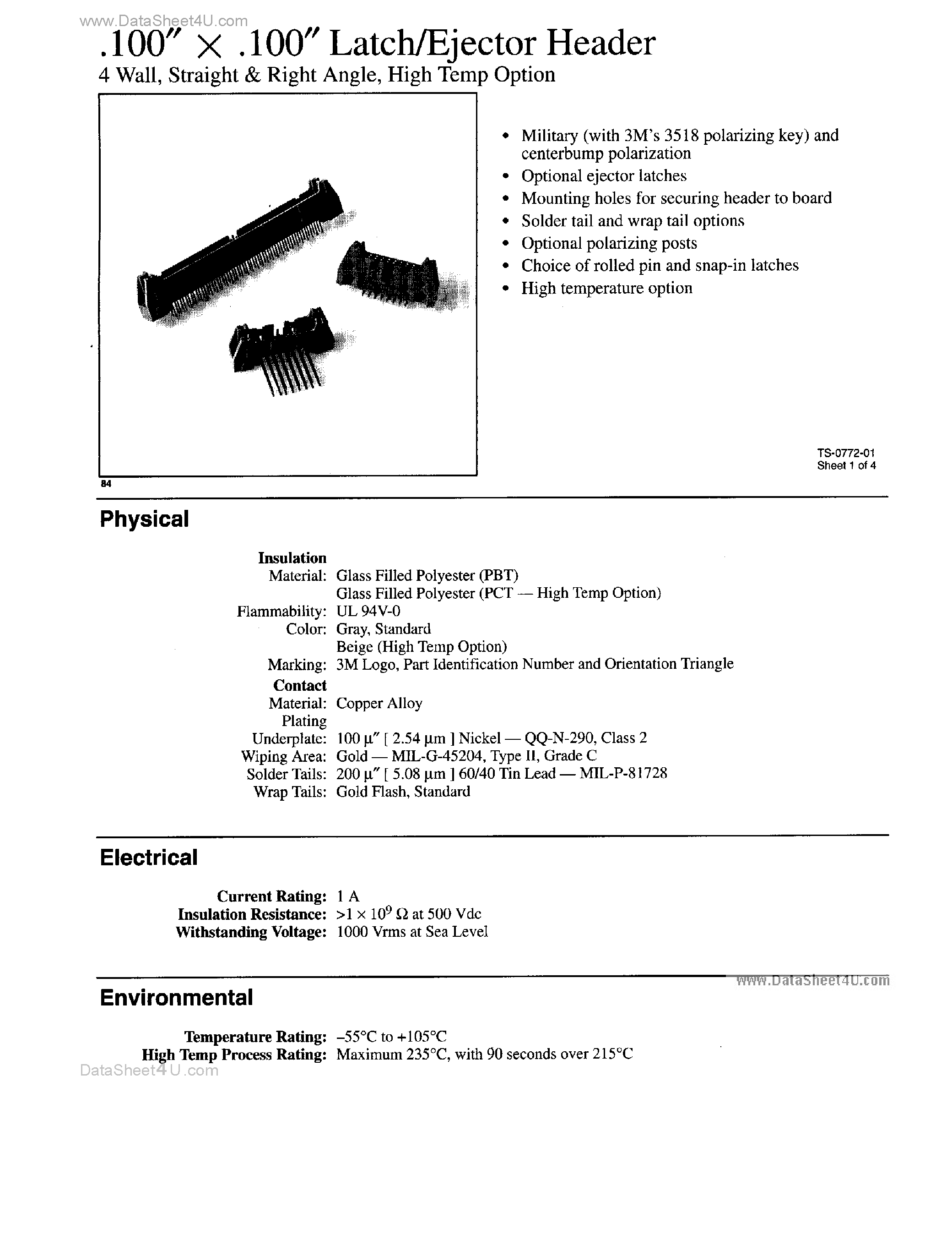 Даташит 3429-6203 - HEADER CONNECTOR страница 1
