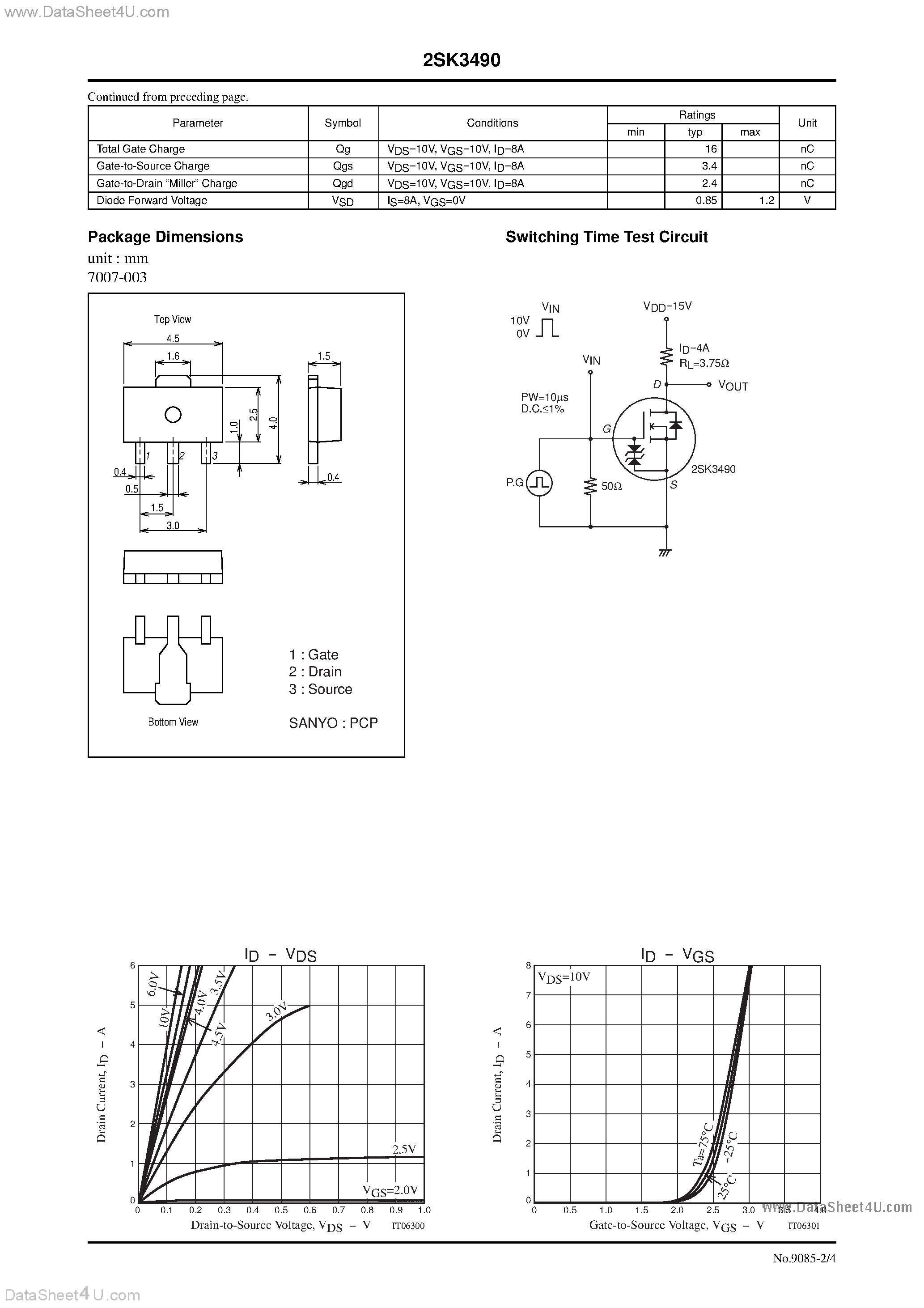 Datasheet 2SK3490 - General-Purpose Switching Device Applications page 2