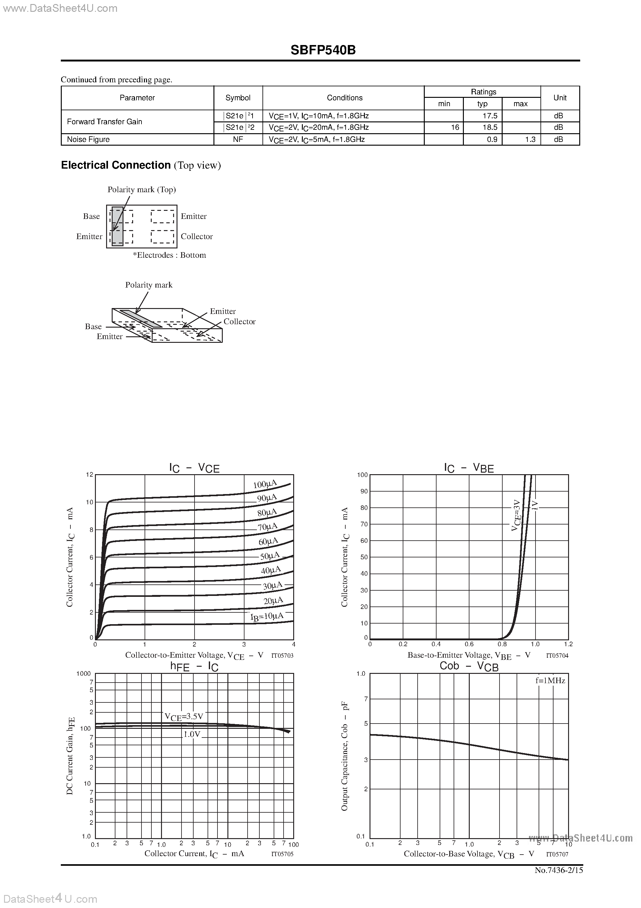 Datasheet SBFP540B - UHF to C Band Low Noise Amplifier page 2