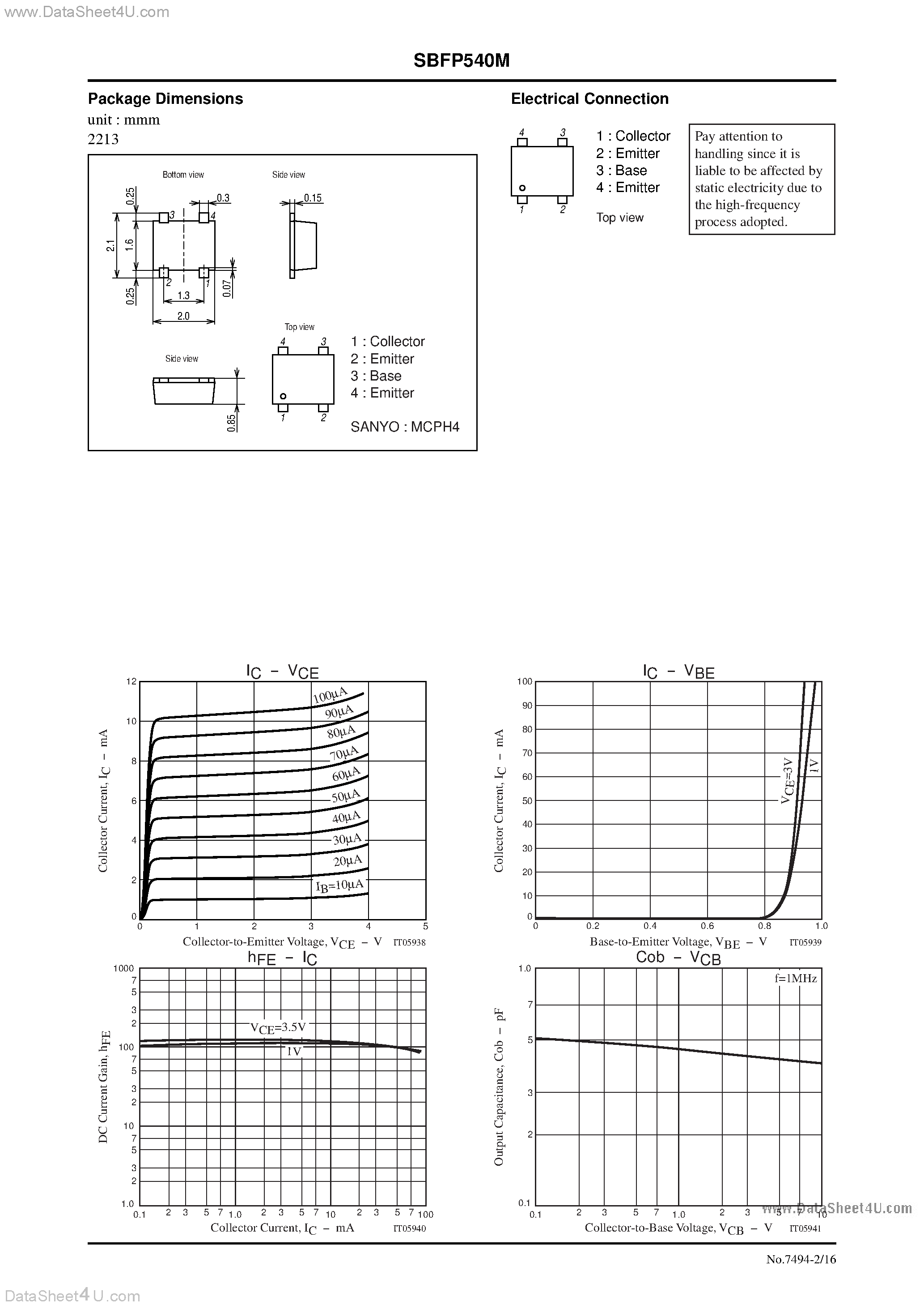 Datasheet SBFP540M - UHF to C Band Low Noise Amplifier page 2