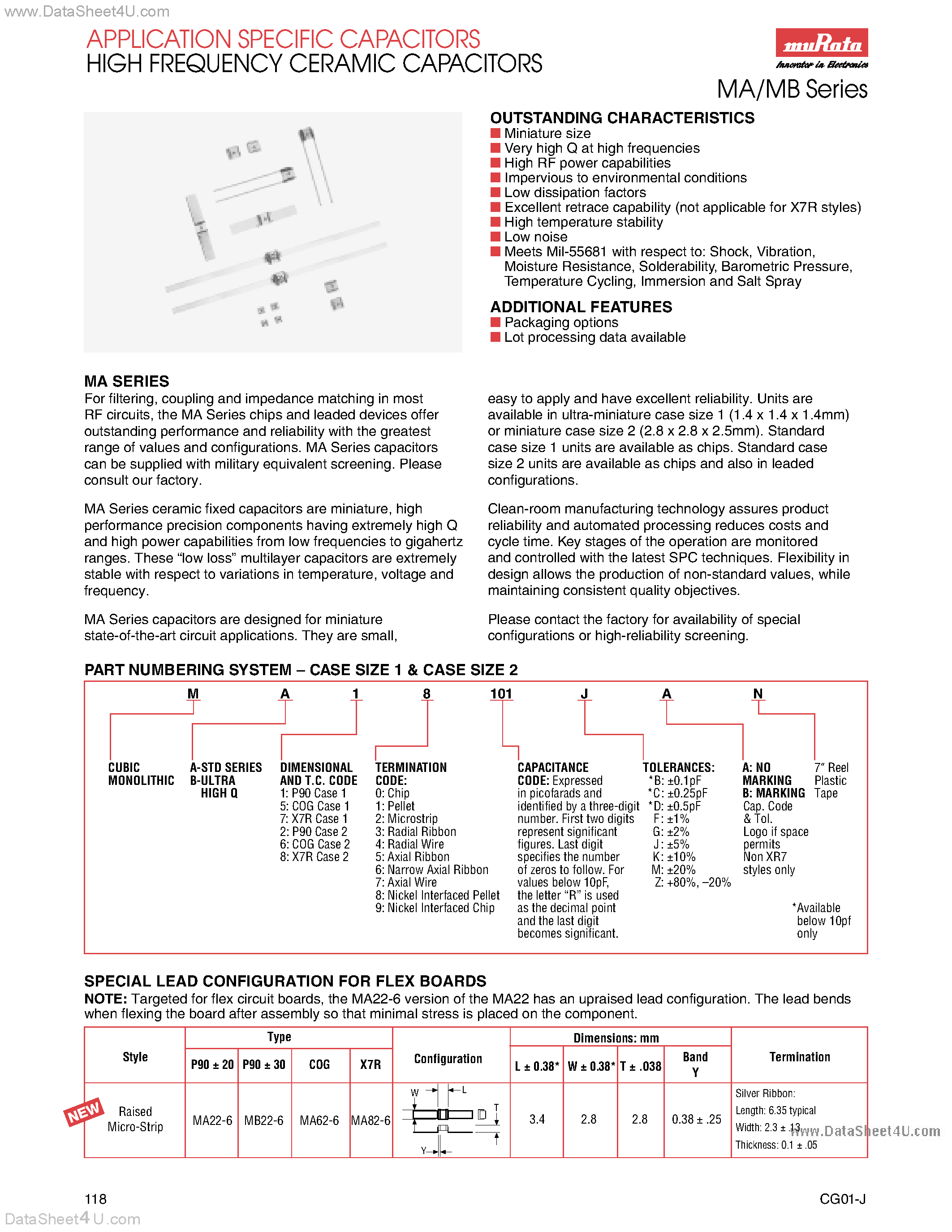 Datasheet MB27101 - HIGH FREQUENCY CERAMIC CAPACITORS page 1